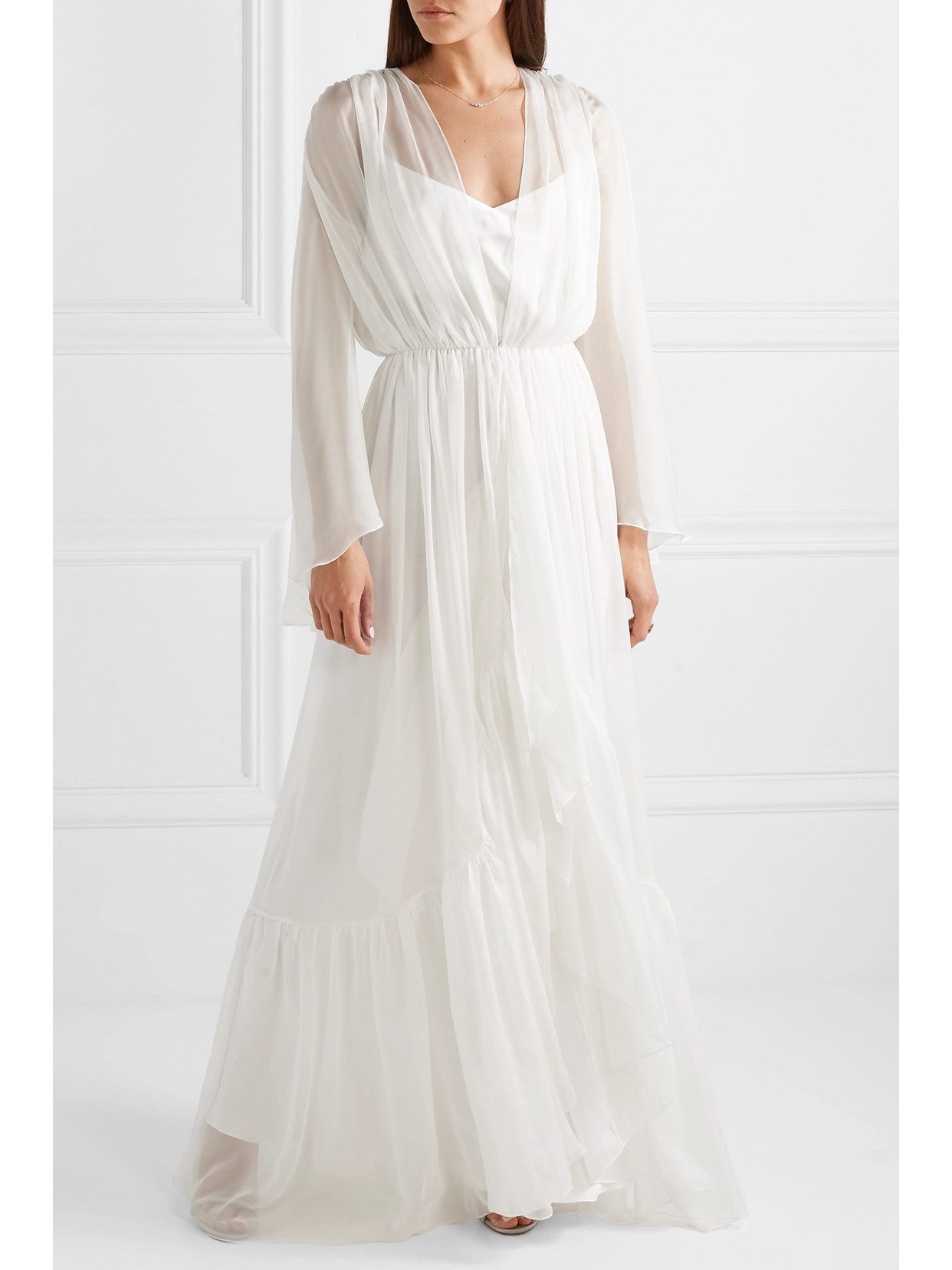Ruffled Silk-Chiffon Jacket
