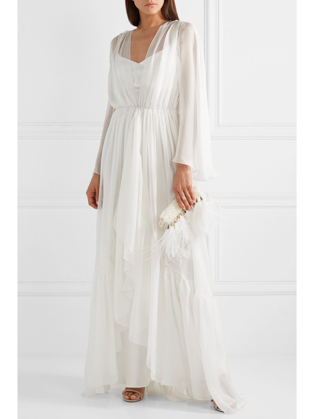 Ruffled Silk-Chiffon Jacket