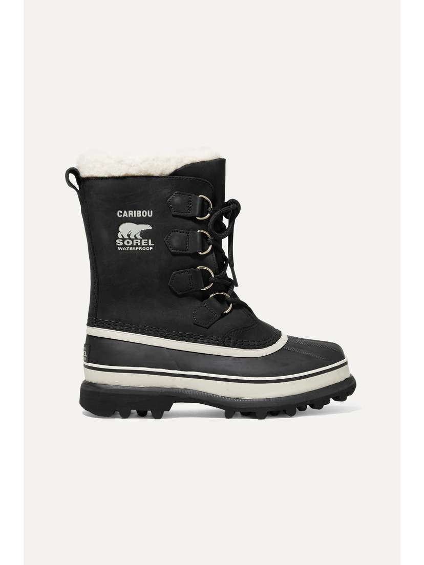 Sorel Caribou Waterproof Nubuck And Rubber Boots