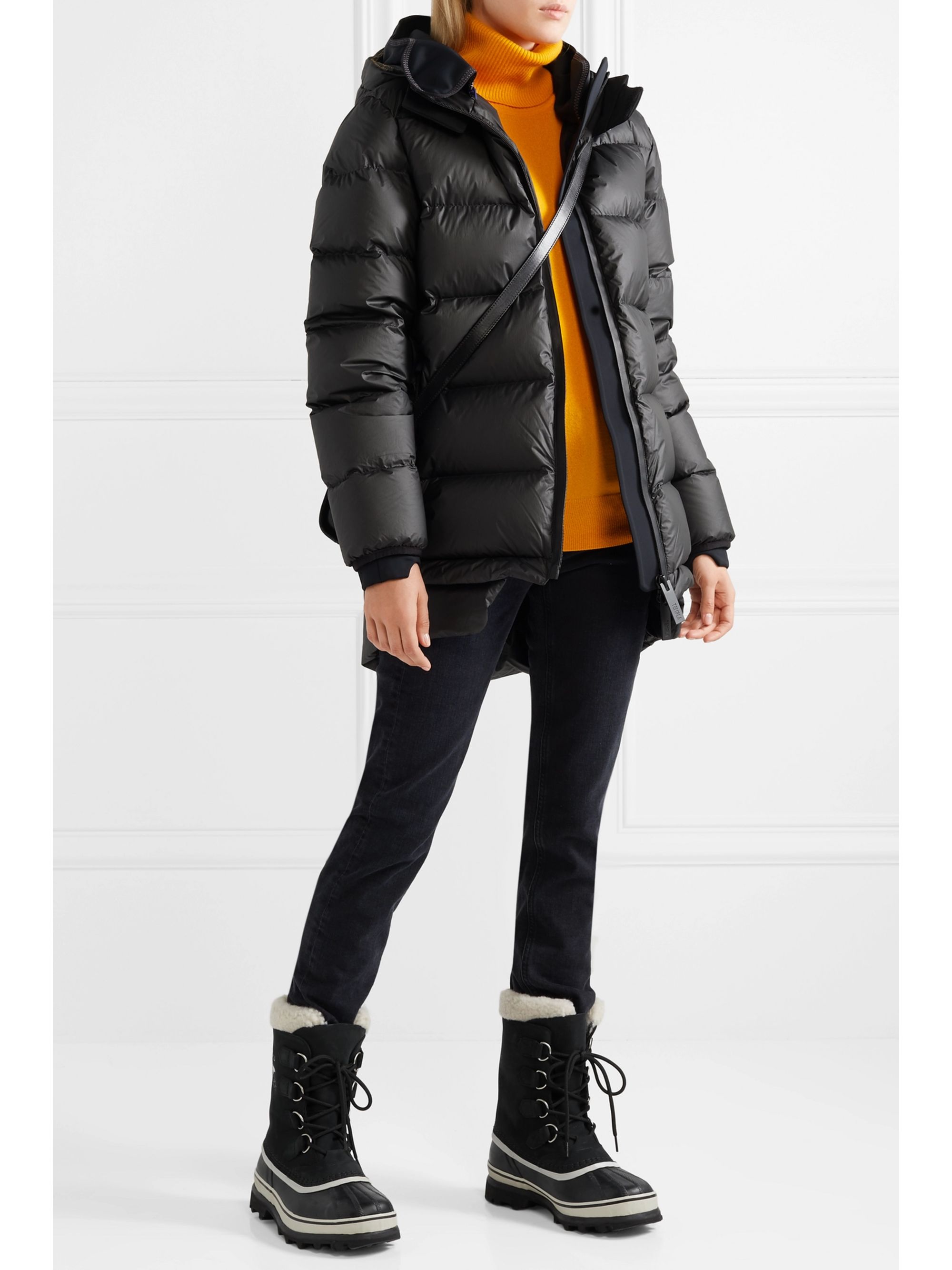 sorel caribou fleece trimmed nubuck and rubber snow boots