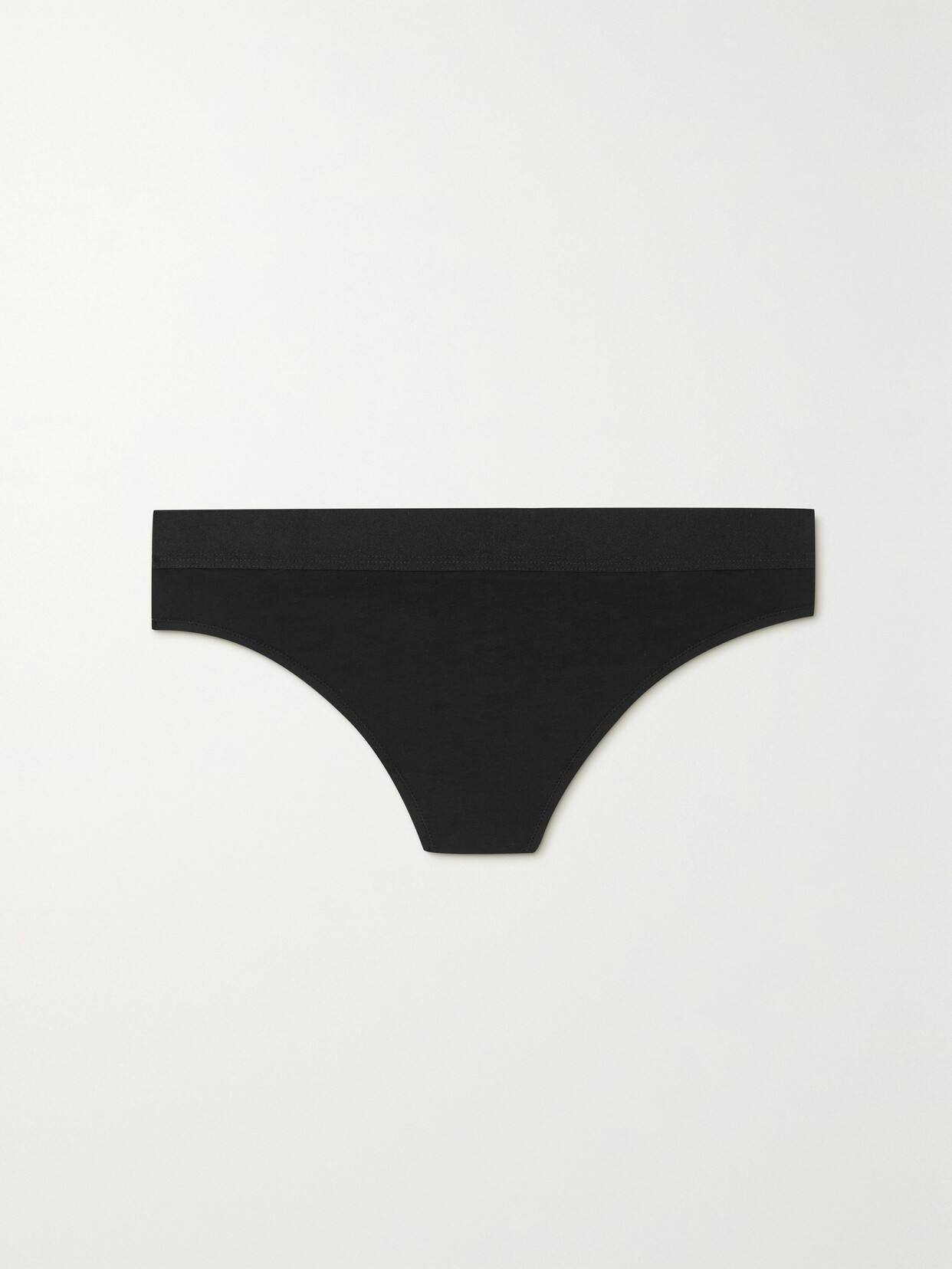 Shop Skin + Net Sustain Harley Stretch Organic Pima Cotton-jersey Thong In Black