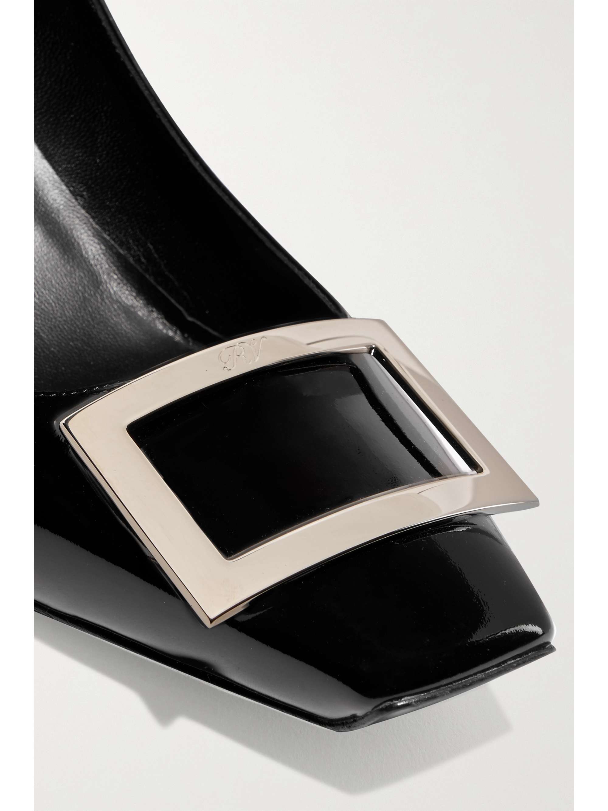 ROGER VIVIER Belle Vivier Trompette embellished patent-leather pumps