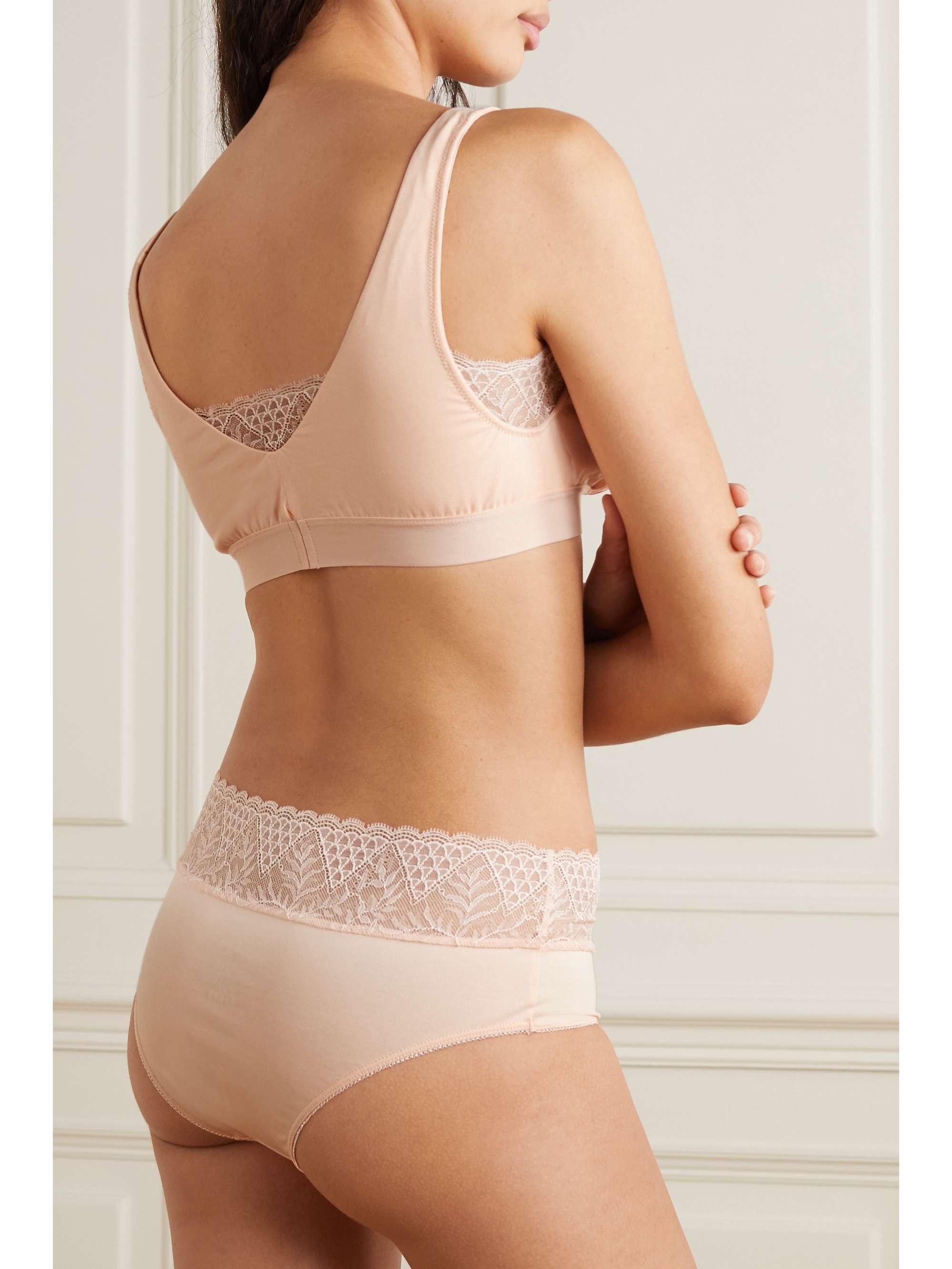 SIX Florence stretch-cotton and Leavers lace maternity bra