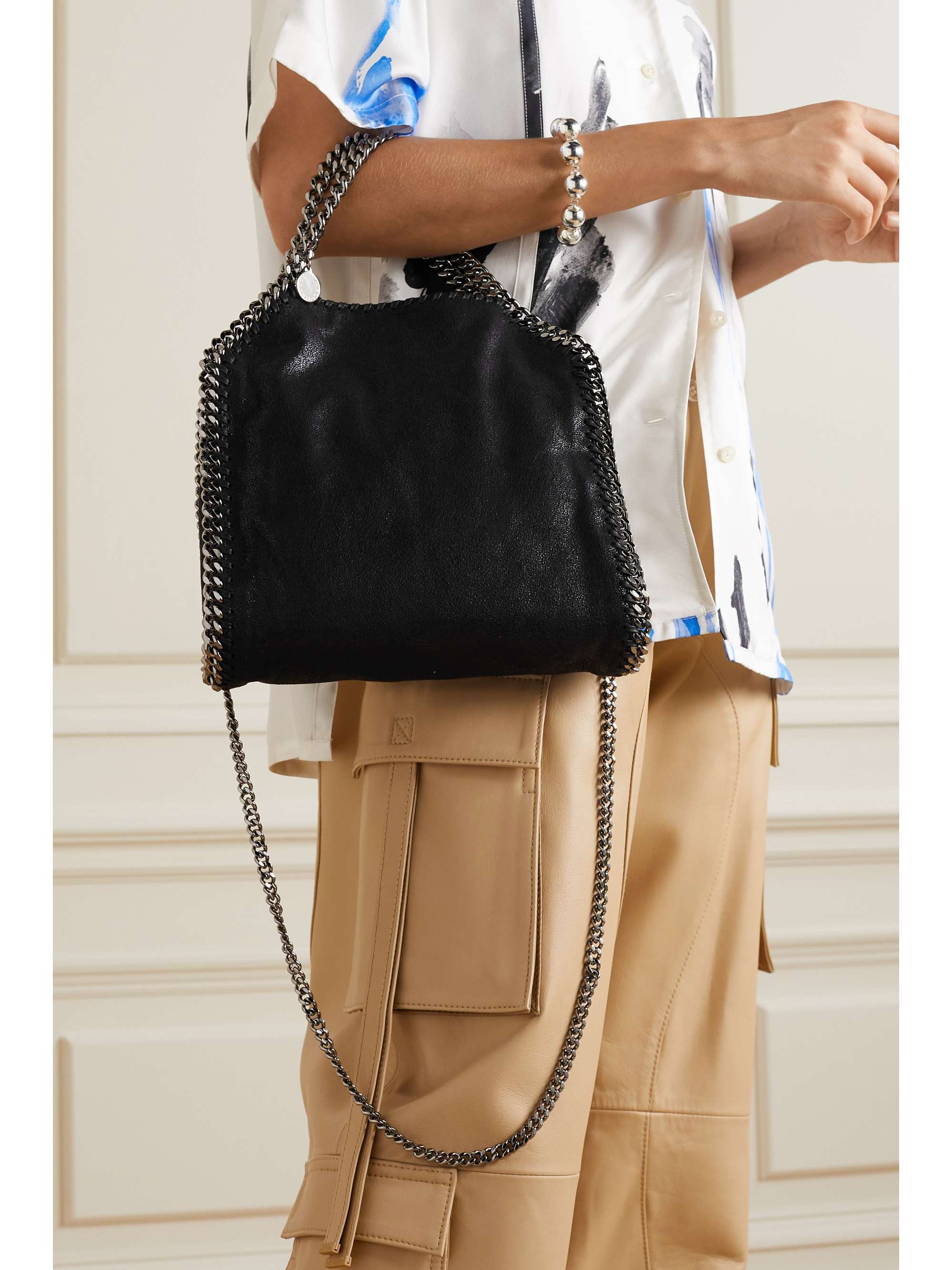 STELLA MCCARTNEY The Falabella mini faux brushed-leather shoulder bag