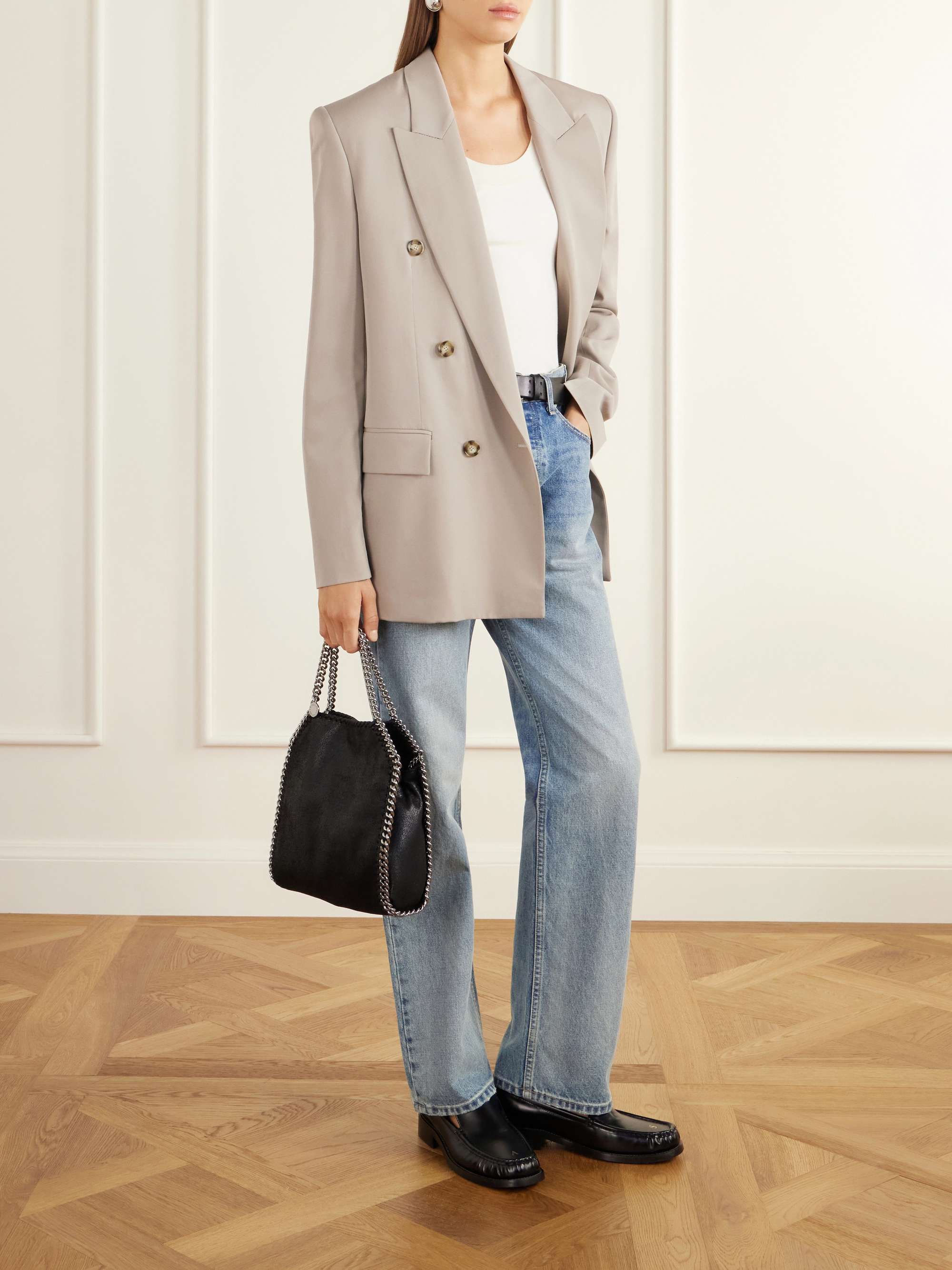 STELLA MCCARTNEY The Falabella mini faux brushed-leather shoulder bag