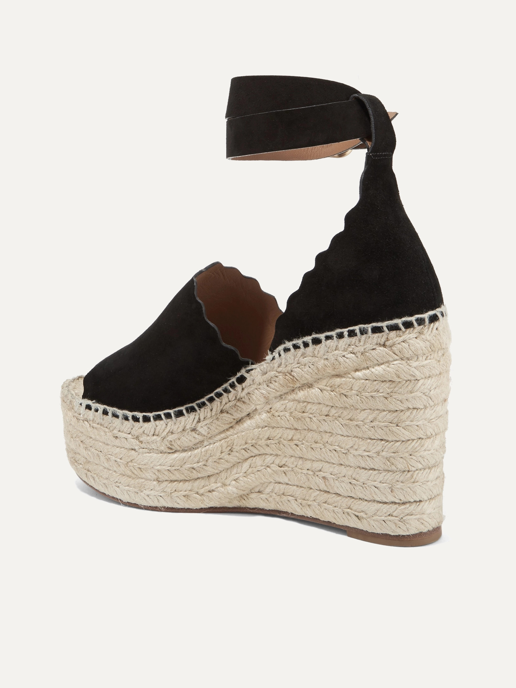Chloé Lauren suede espadrille wedge sandals