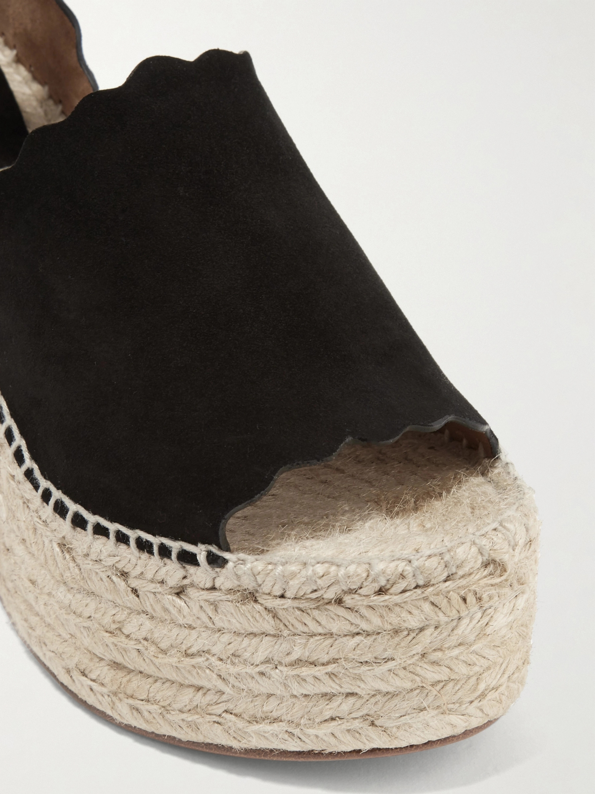 Chloé Lauren suede espadrille wedge sandals