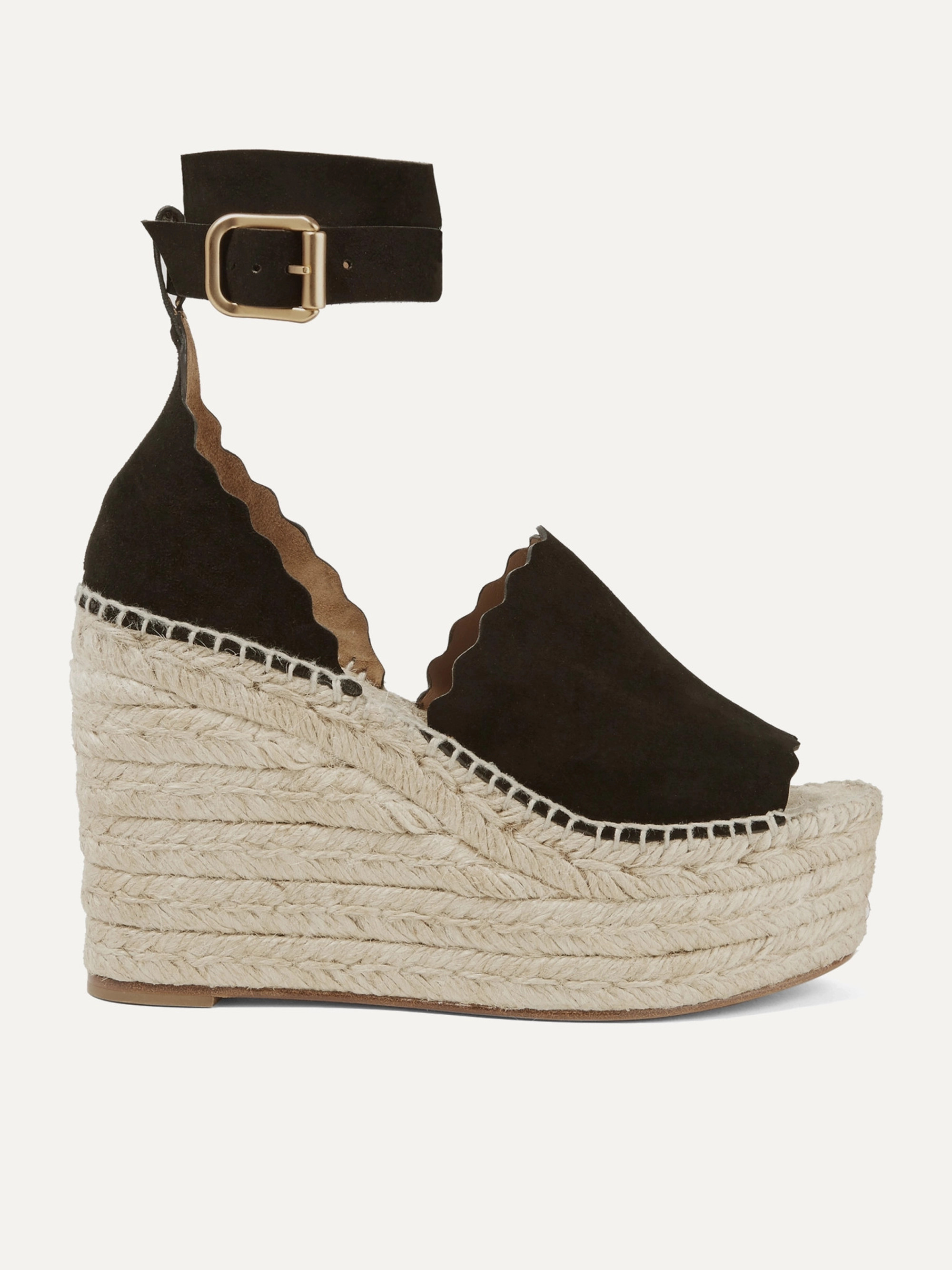 Chloé Lauren suede espadrille wedge sandals