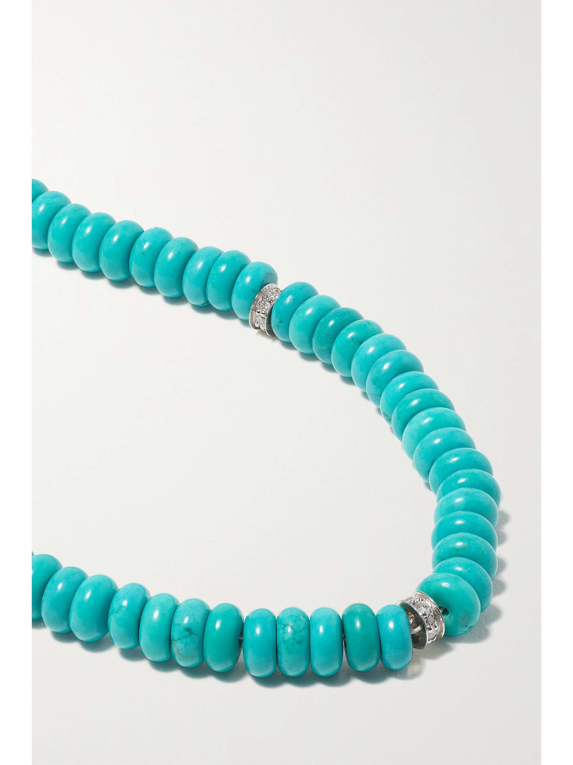 MATEO 14-karat gold, turquoise and diamond necklace