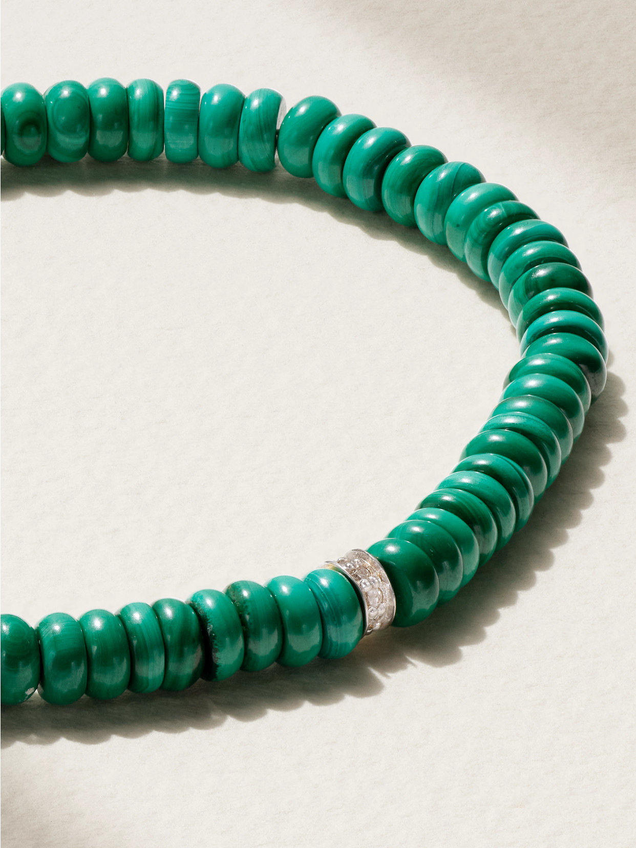 Shop Mateo 14-karat Gold, Malachite And Diamond Bracelet In Green