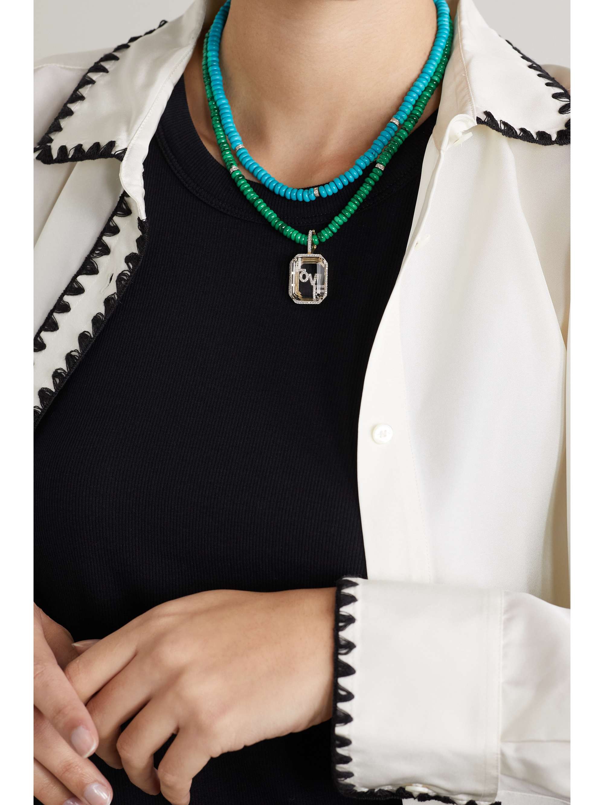 MATEO 14-karat gold multi-stone necklace