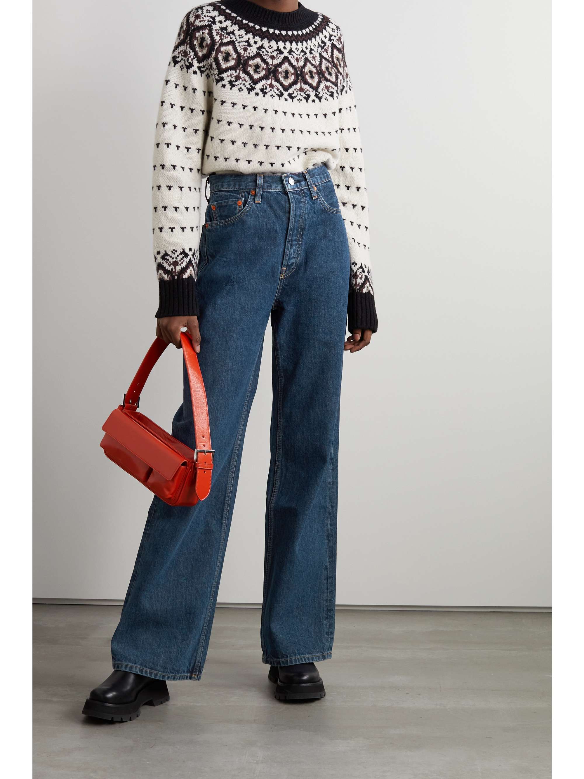High Rise Wide Leg frayed jeans 