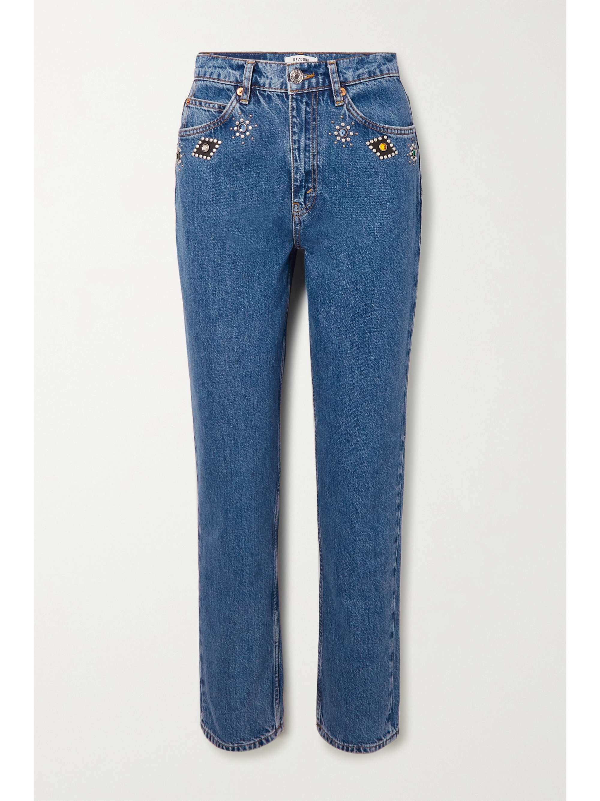 Dark denim 70s Straight embellished 
