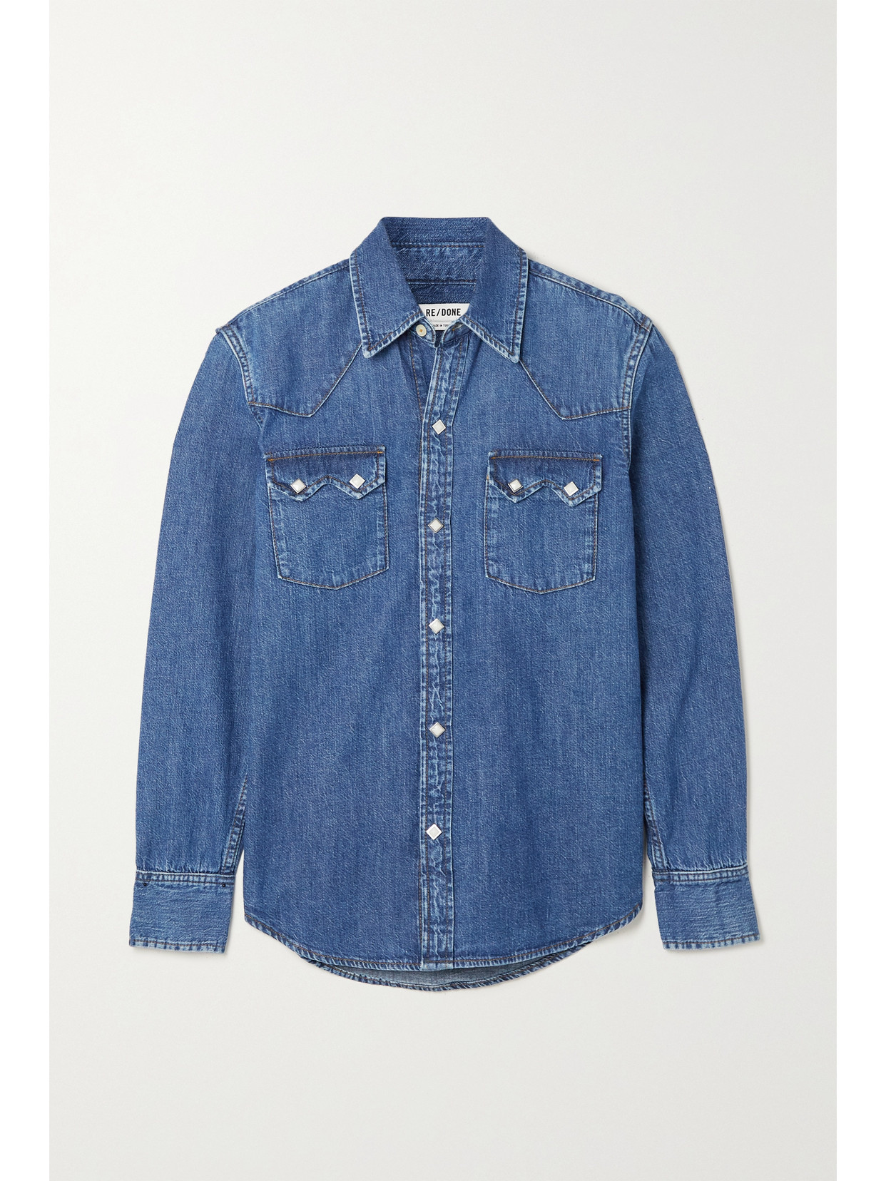 Re/done Blue 50s Sawtooth Western Shirt In Blue