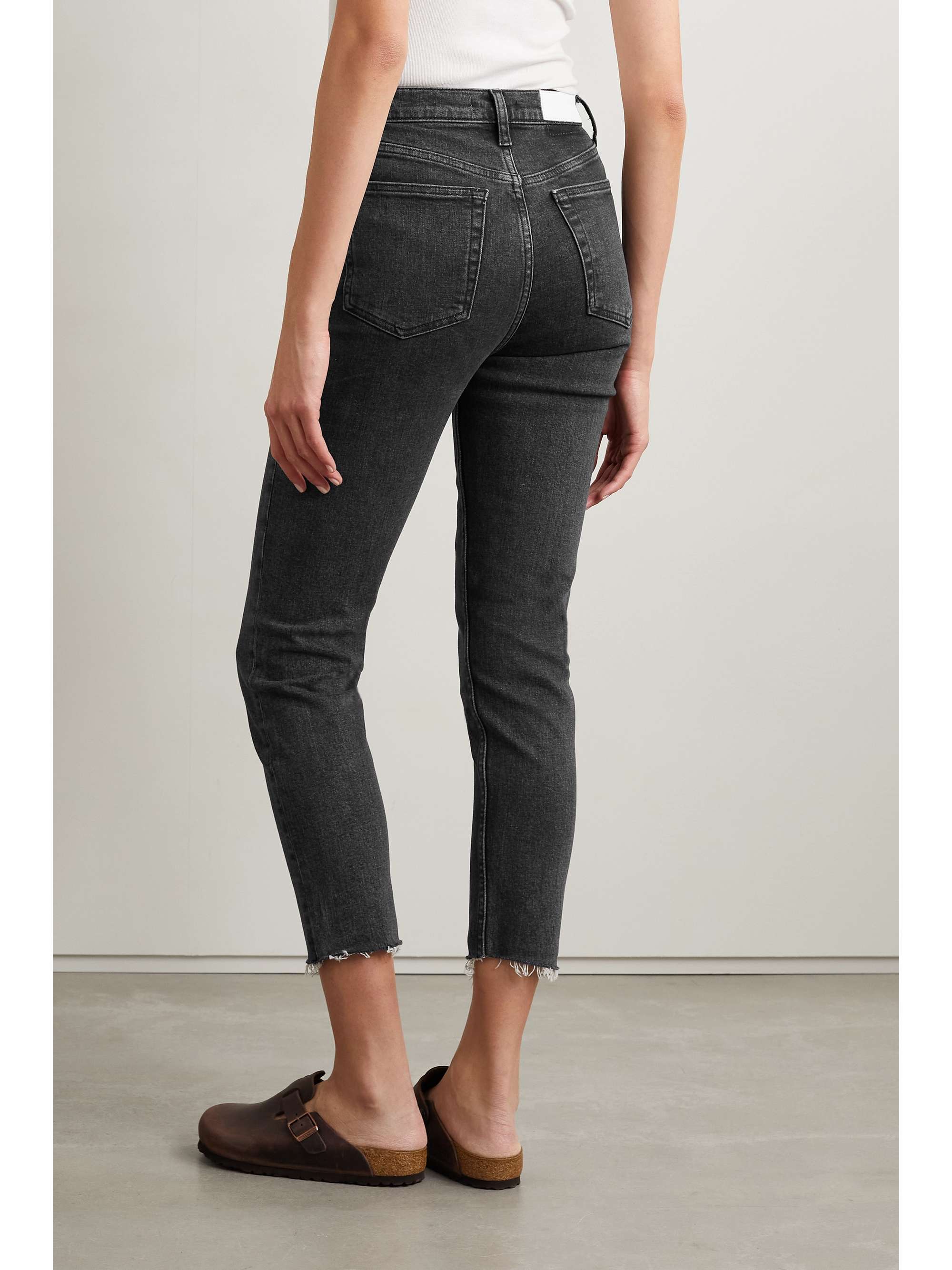 RE/DONE 90s High-Rise Ankle Crop distressed skinny jeans