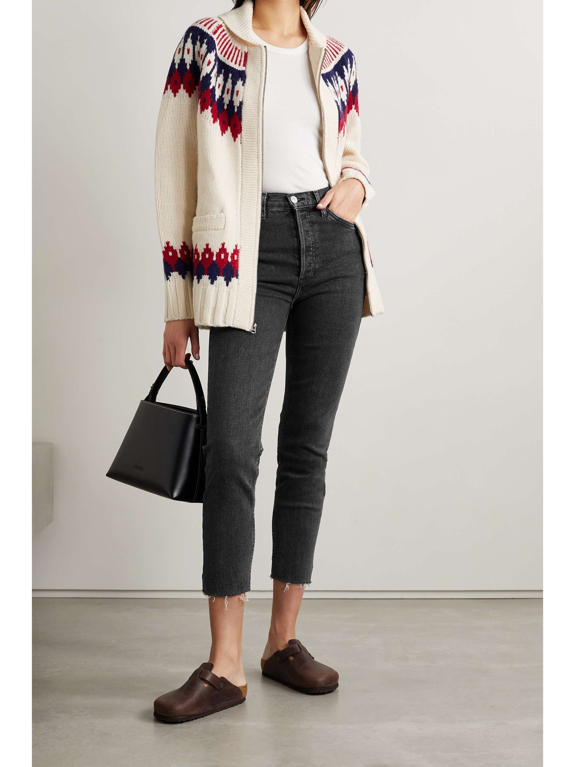 RE/DONE 90s High-Rise Ankle Crop distressed skinny jeans