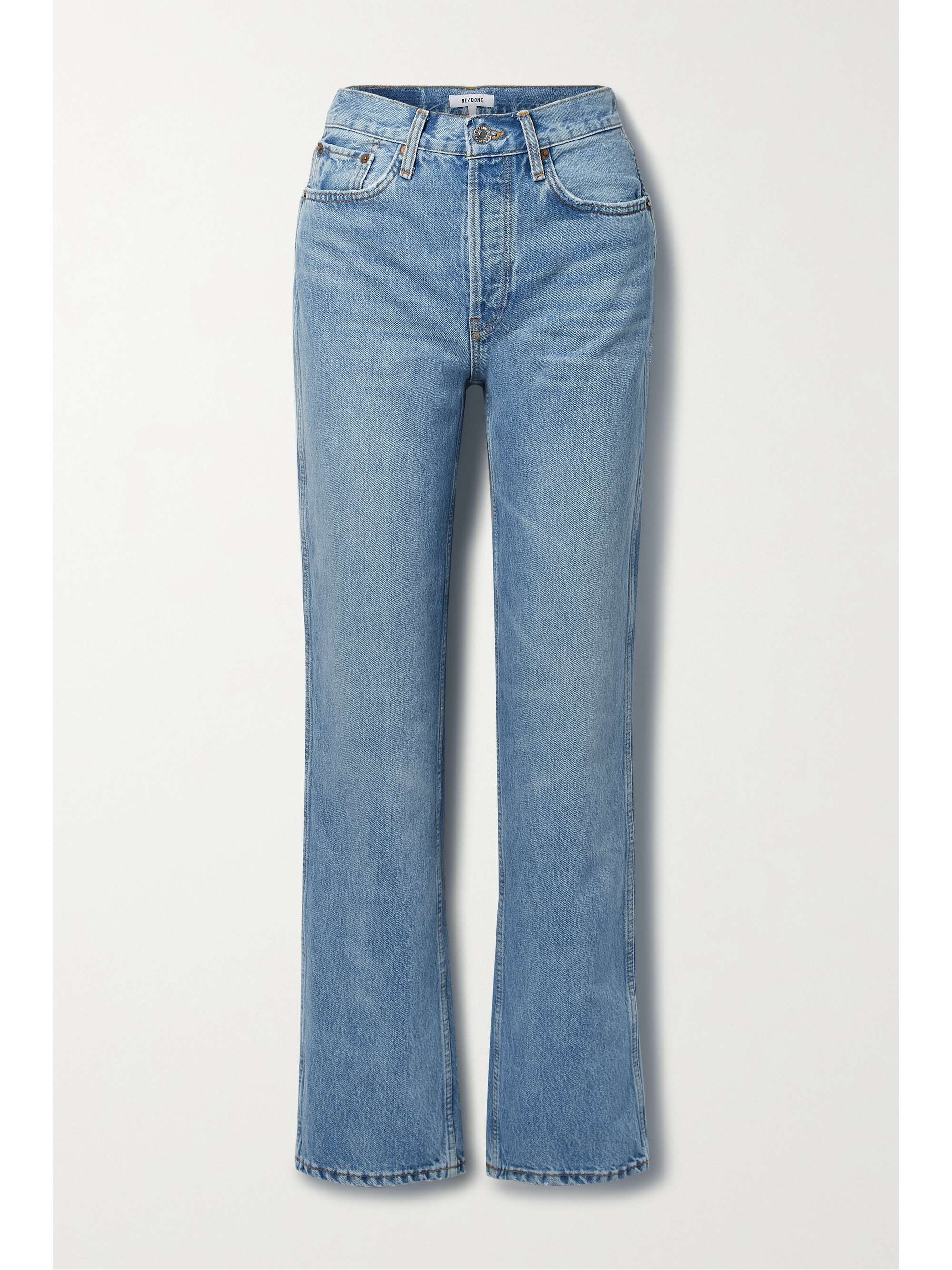 blue 90s high-rise straight-leg jeans 