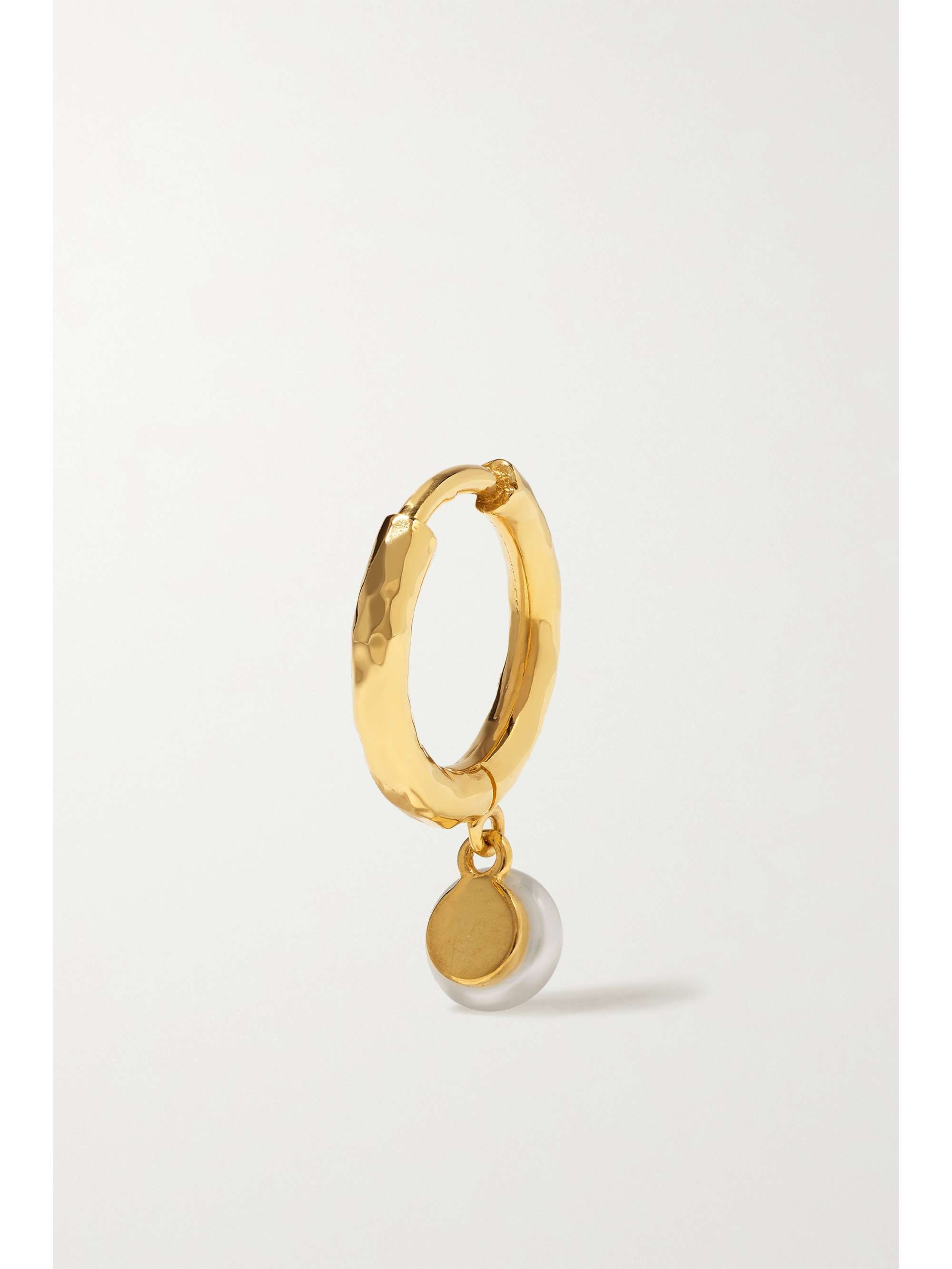 OCTAVIA ELIZABETH + NET SUSTAIN Micro Gabby 18-karat recycled gold, pearl and diamond hoop earrings