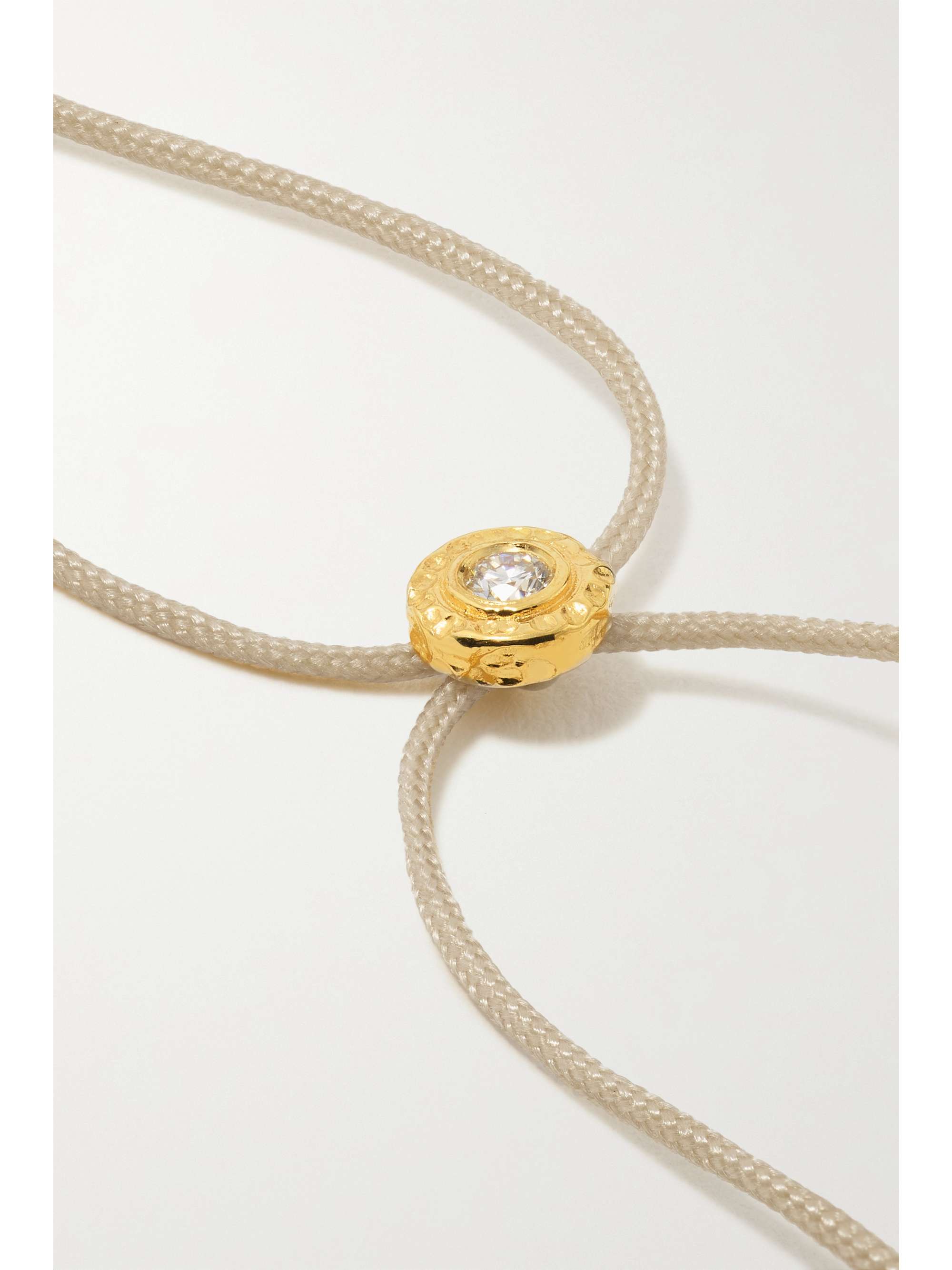 OCTAVIA ELIZABETH + NET SUSTAIN Parachute Nesting Gem 18-karat recycled gold, diamond and cord bracelet