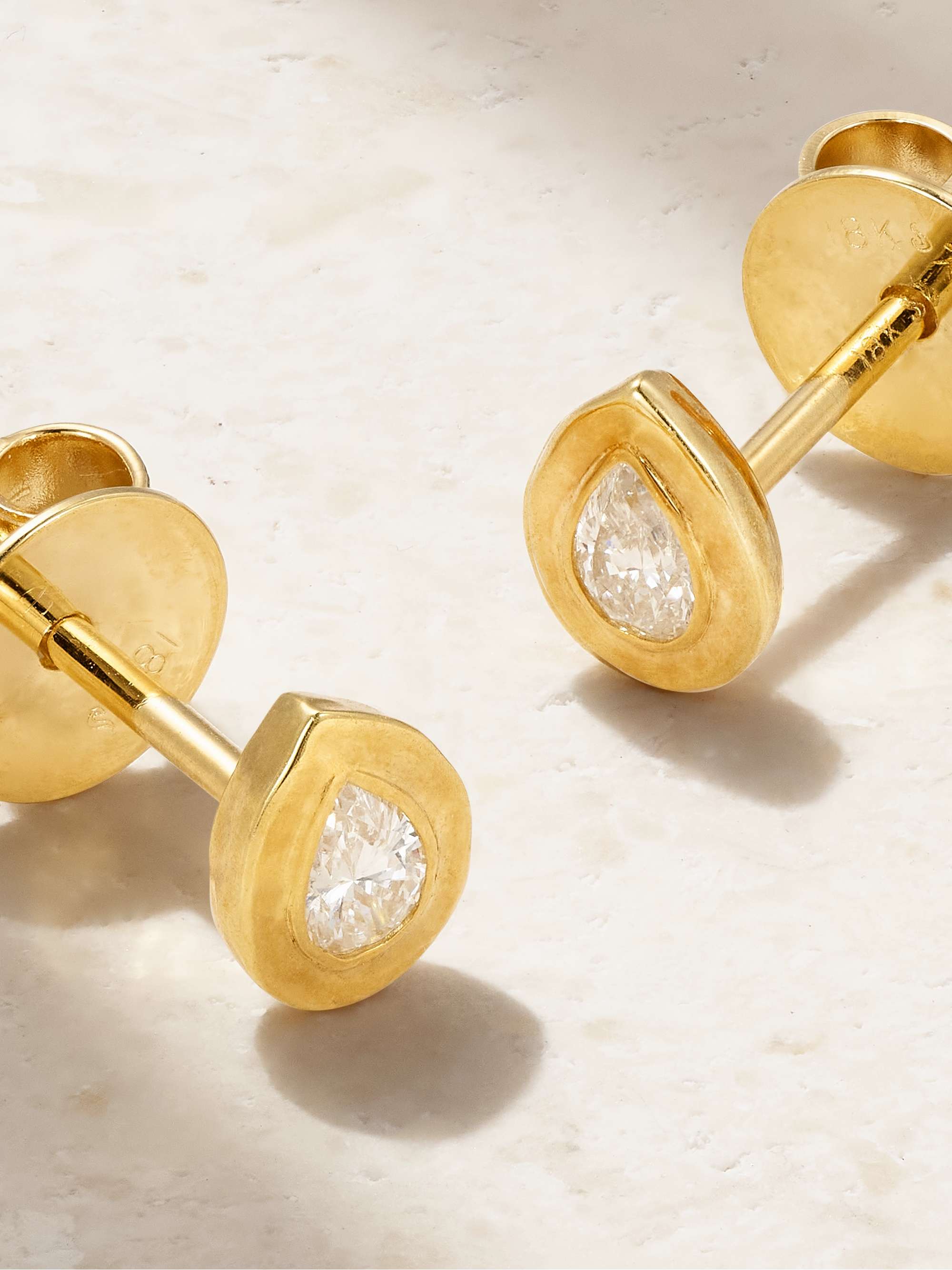 OCTAVIA ELIZABETH + NET SUSTAIN Pear Nesting Gem 18-karat recycled gold ruby earrings