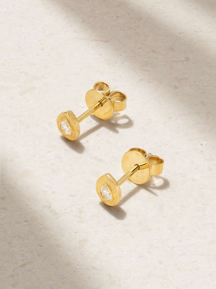 Octavia Elizabeth + Net Sustain Pear Nesting Gem 18-karat Recycled Gold Diamond Earrings