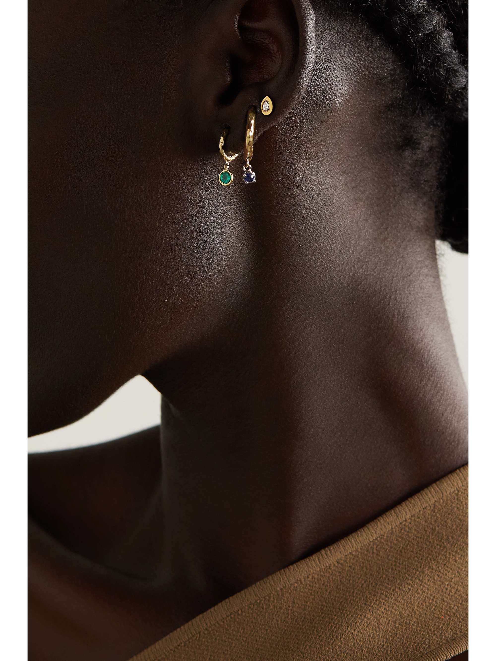 OCTAVIA ELIZABETH + NET SUSTAIN Pear Nesting Gem 18-karat recycled gold ruby earrings