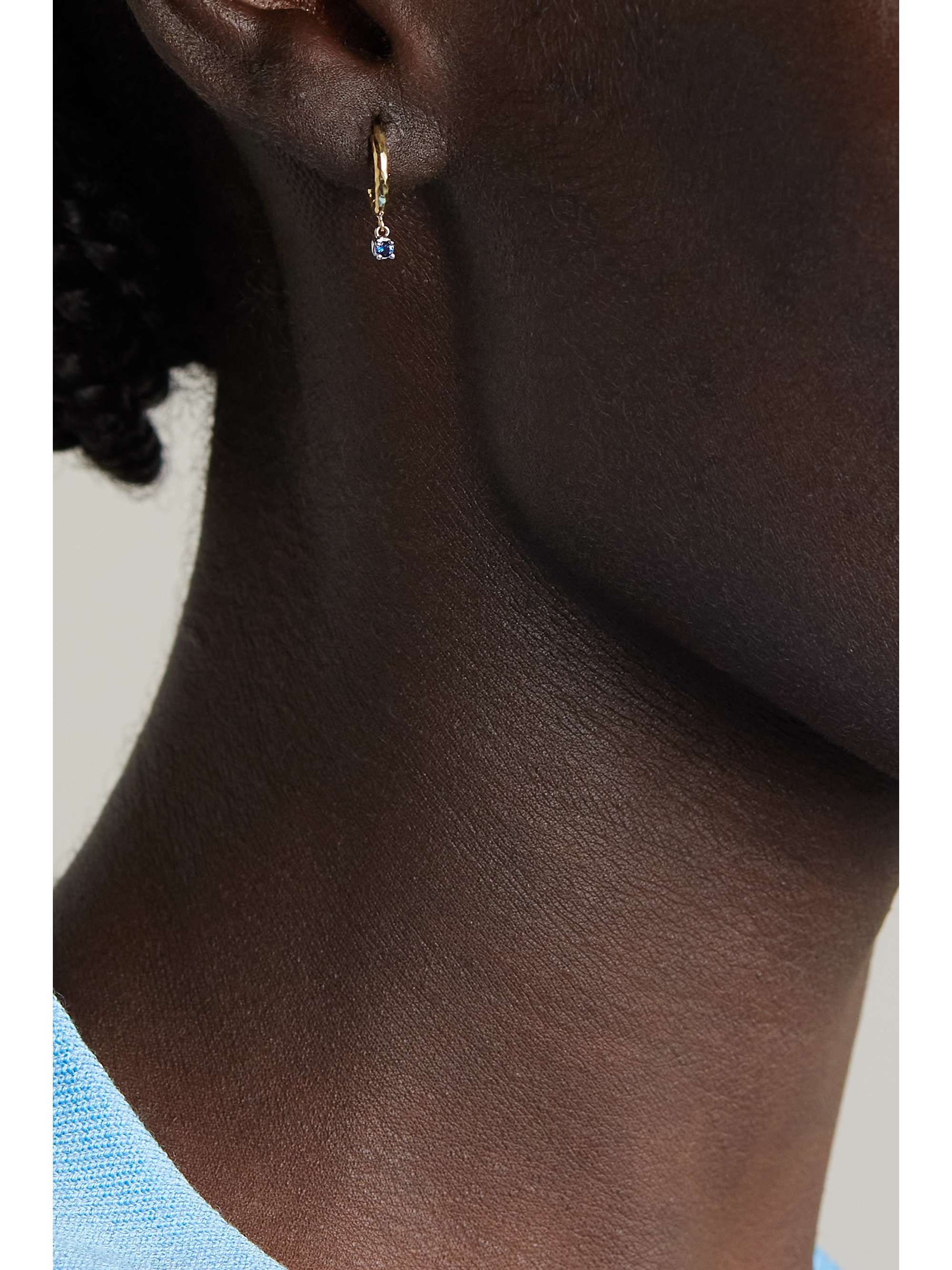 OCTAVIA ELIZABETH + NET SUSTAIN Charmed Micro Gabby 18-karat recycled yellow and white gold sapphire hoop earrings