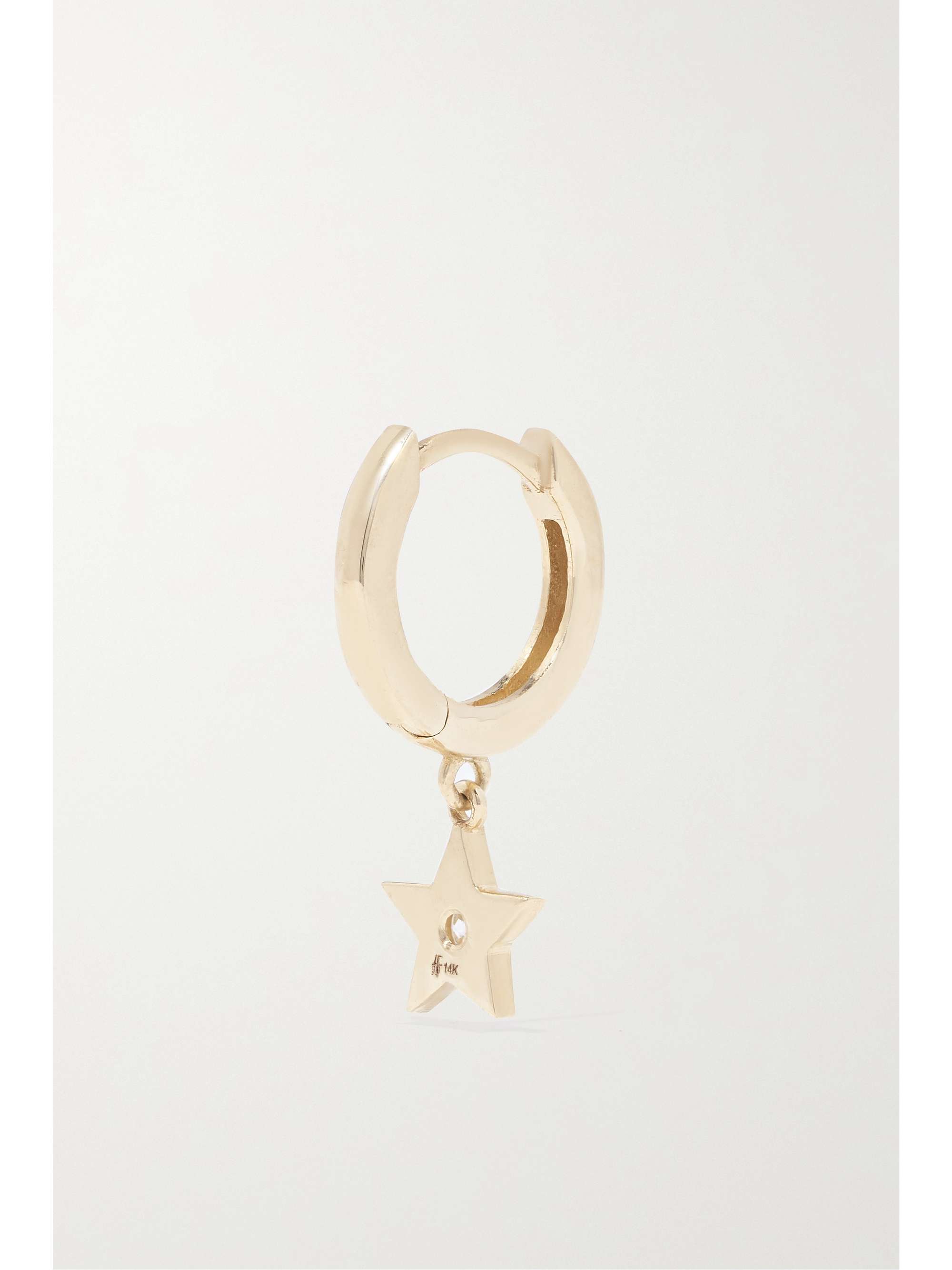 ANDREA FOHRMAN Star 18-karat gold diamond single hoop earring