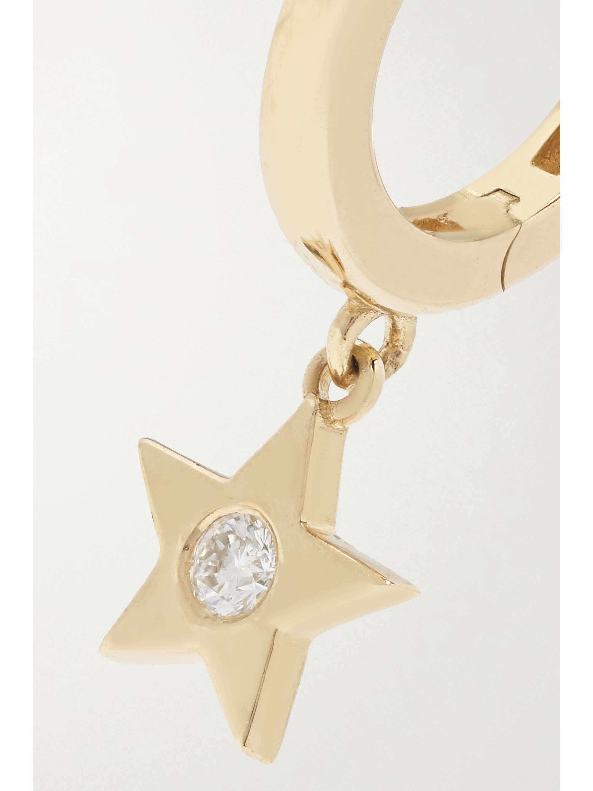 ANDREA FOHRMAN Star 18-karat gold diamond single hoop earring