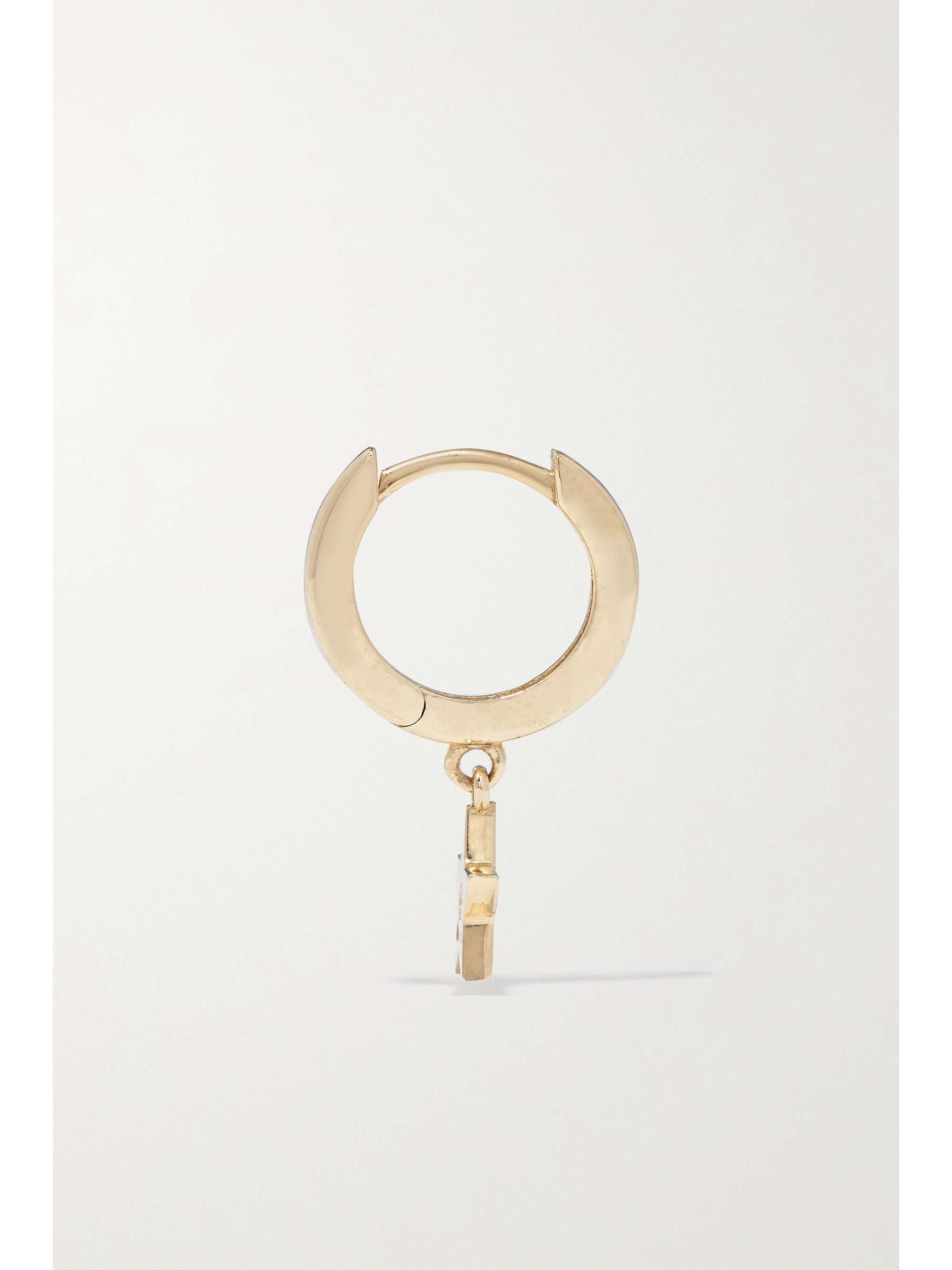 ANDREA FOHRMAN Star 18-karat gold diamond single hoop earring