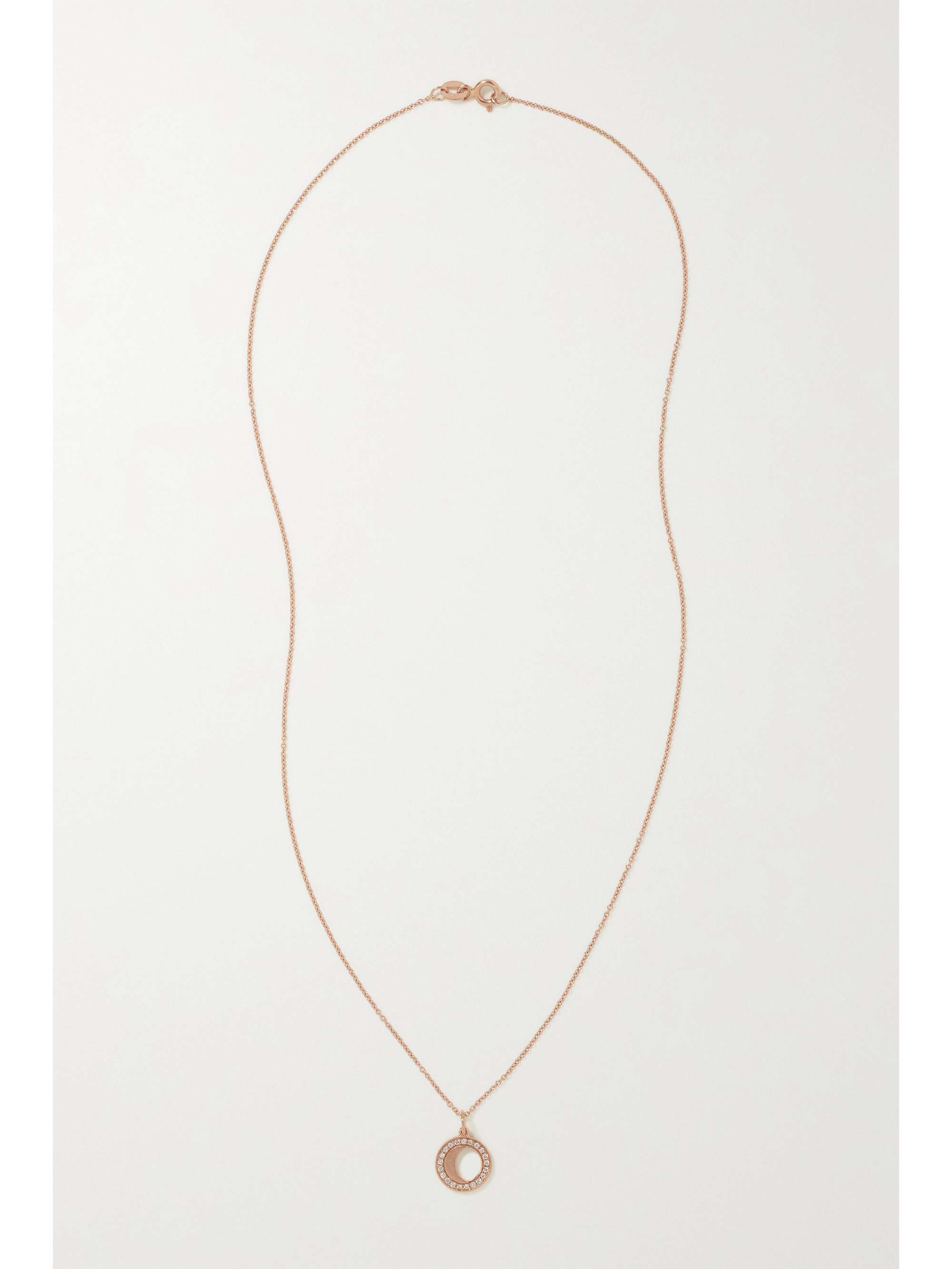 ANDREA FOHRMAN Waning/ Waxing Gibbous 18-karat rose gold diamond necklace