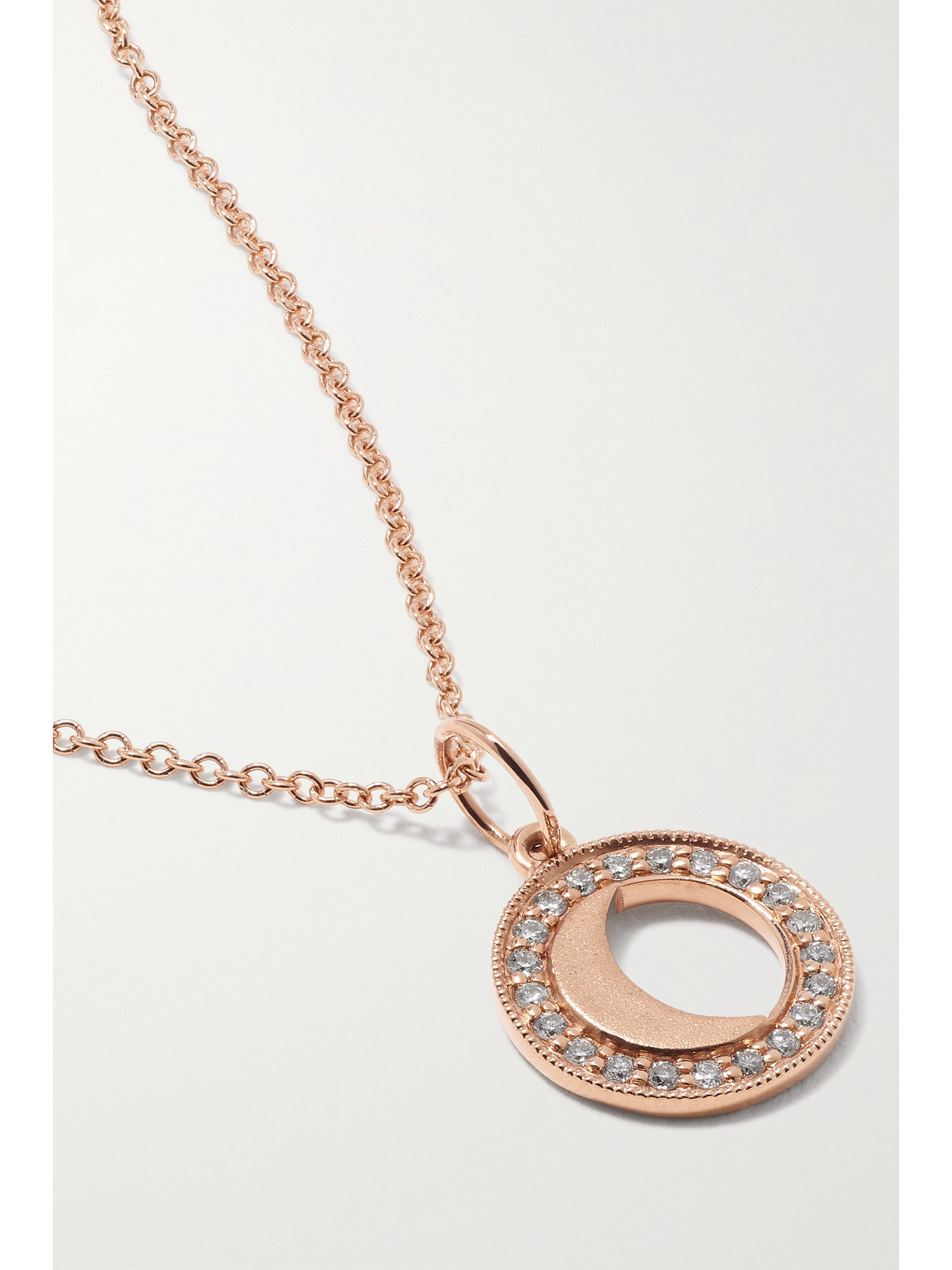 Andrea Fohrman - Waning/ Waxing Gibbous 18-karat Rose Gold Diamond Necklace - one size 22 Awaiting product image