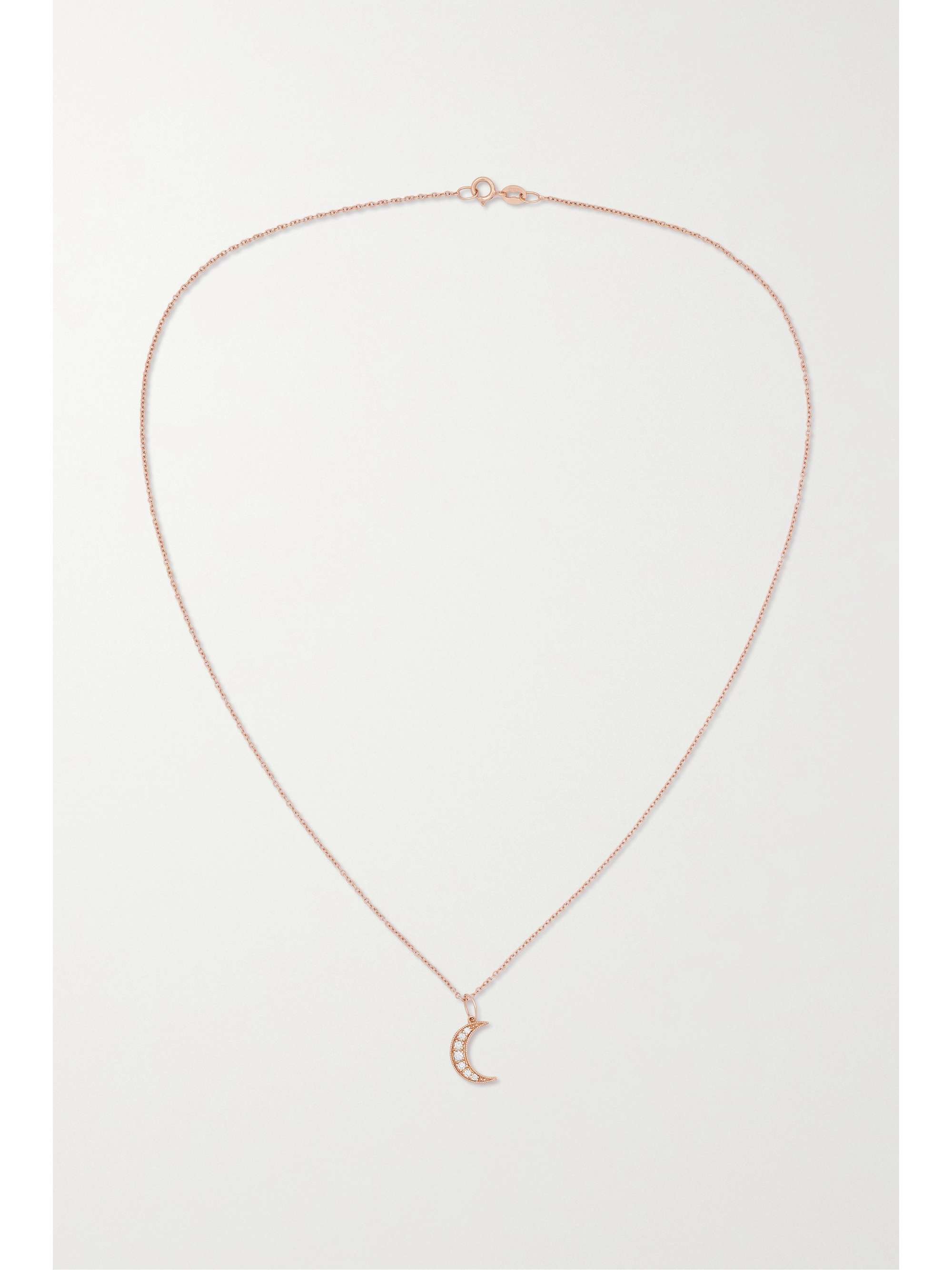 ANDREA FOHRMAN Crescent Moon 18-karat rose gold diamond necklace