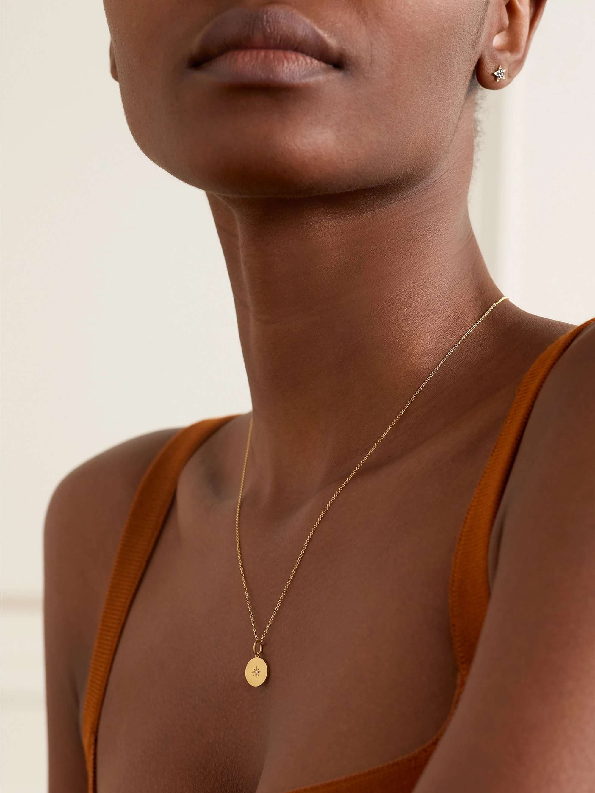 ANDREA FOHRMAN Full/ New Moon 18-karat gold diamond necklace