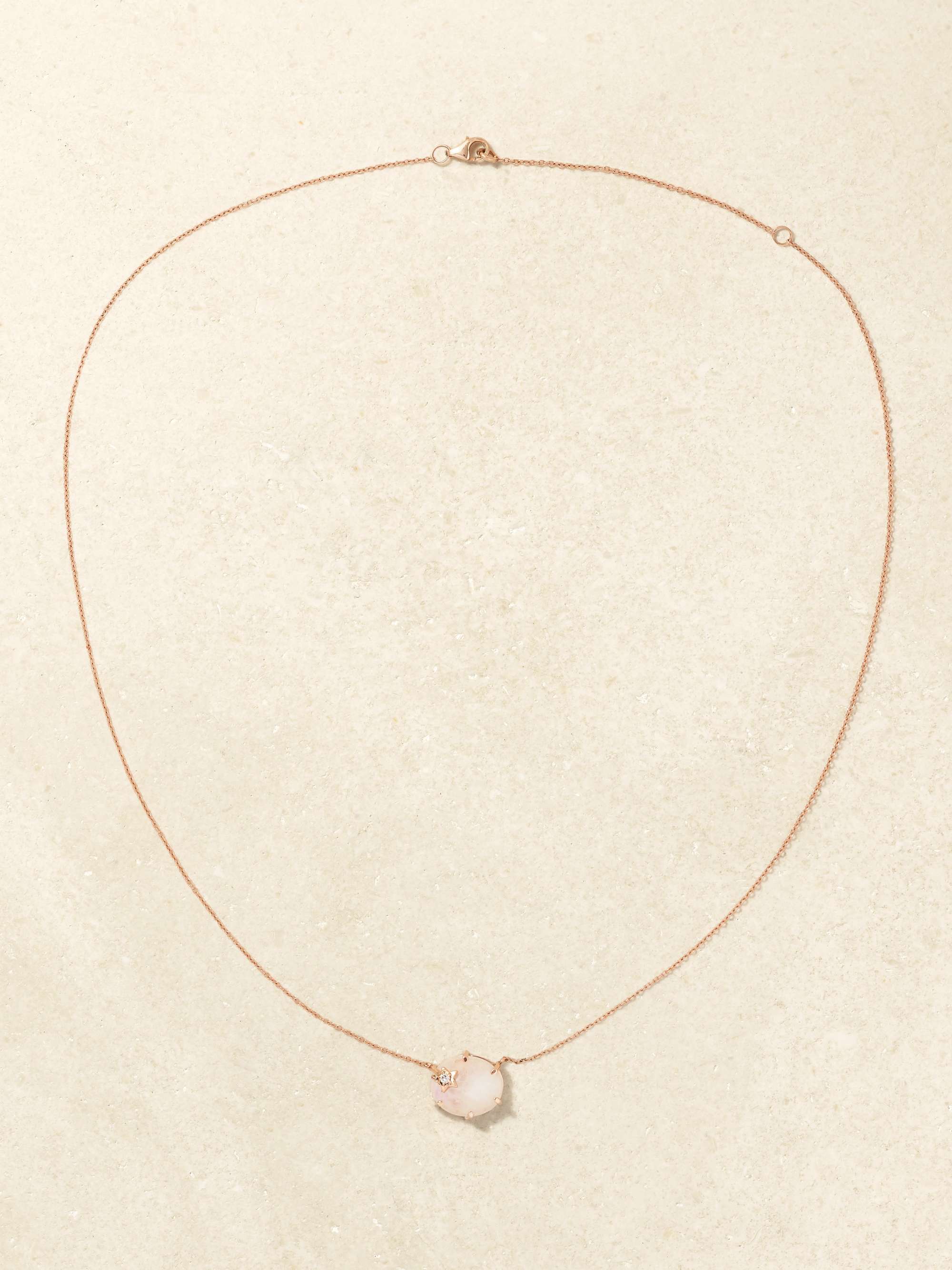 ANDREA FOHRMAN Mini Galaxy Star 14-karat rose gold, rose de France and diamond necklace