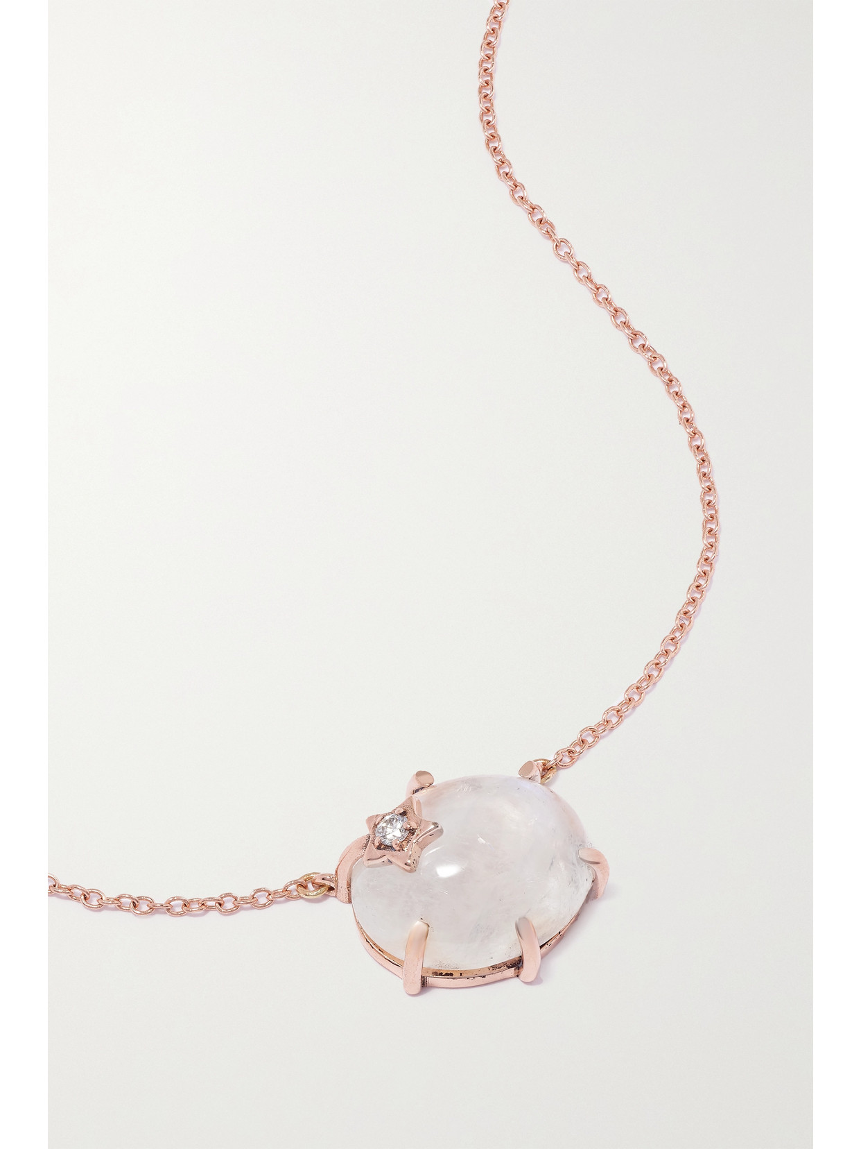 Andrea Fohrman Mini Galaxy 14-karat Rose Gold, Moonstone And Diamond Necklace
