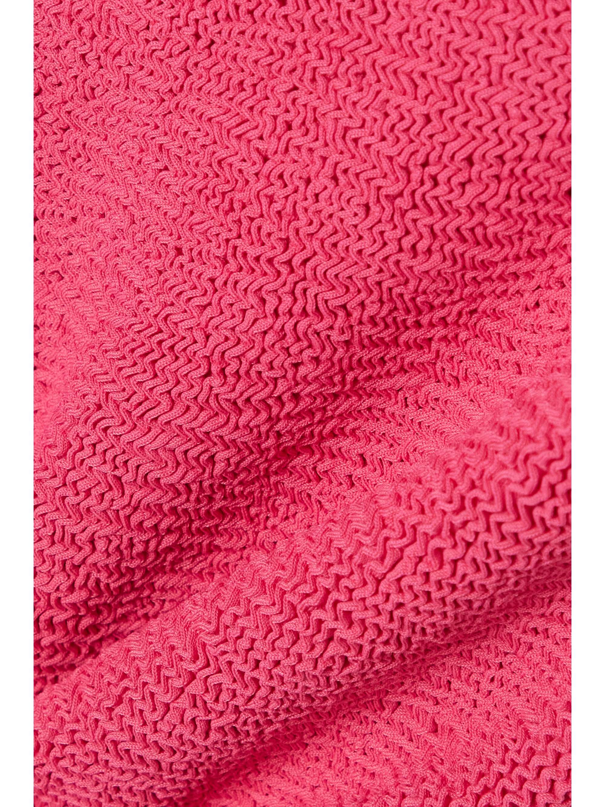 HUNZA G + NET SUSTAIN Nancy one-shoulder seersucker swimsuit