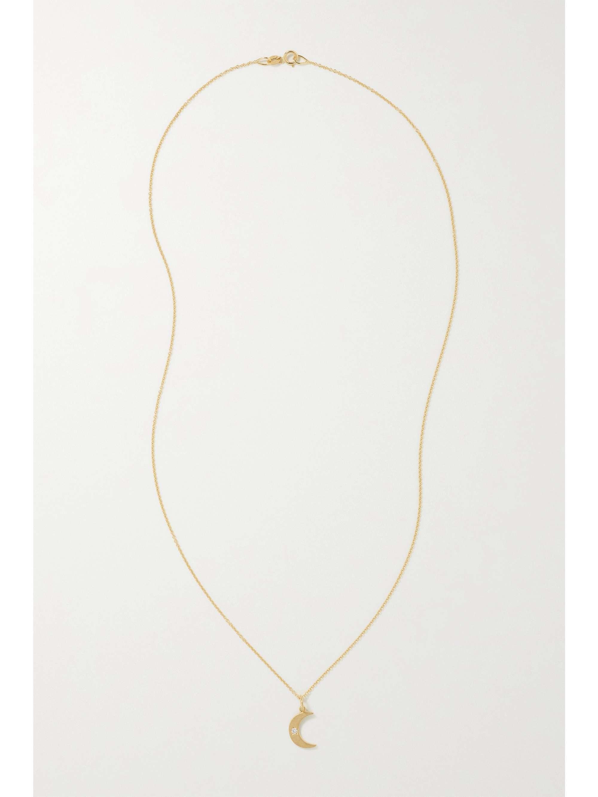 ANDREA FOHRMAN Crescent Moon 18-karat gold diamond necklace