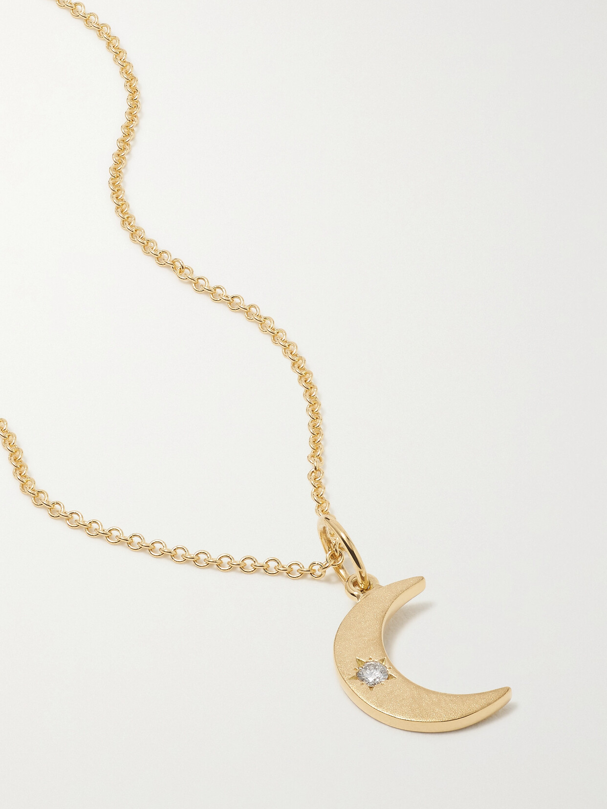 Andrea Fohrman Crescent Moon 18-karat Gold Diamond Necklace - One size