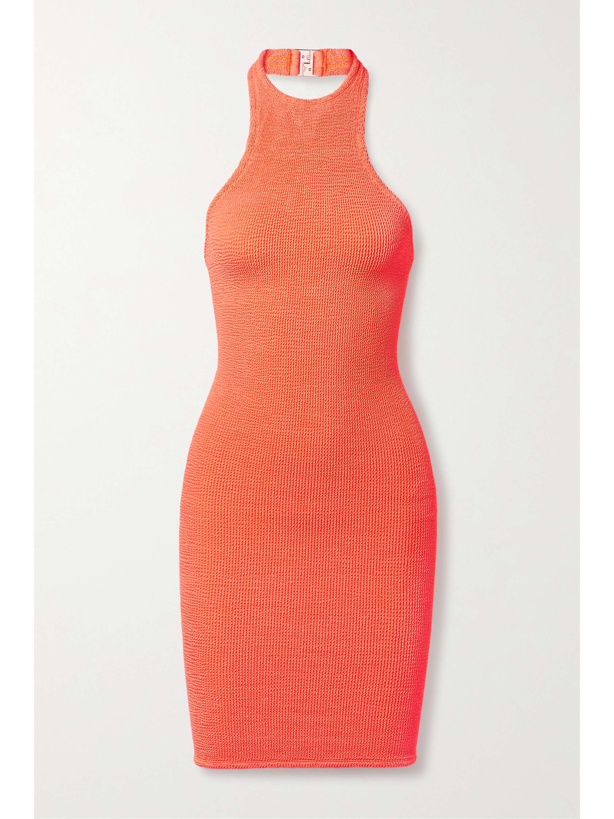 Orange + NET SUSTAIN Polly Neckholder-Minikleid aus Seersucker |  NET-A-PORTER | HUNZA G | NET-A-PORTER