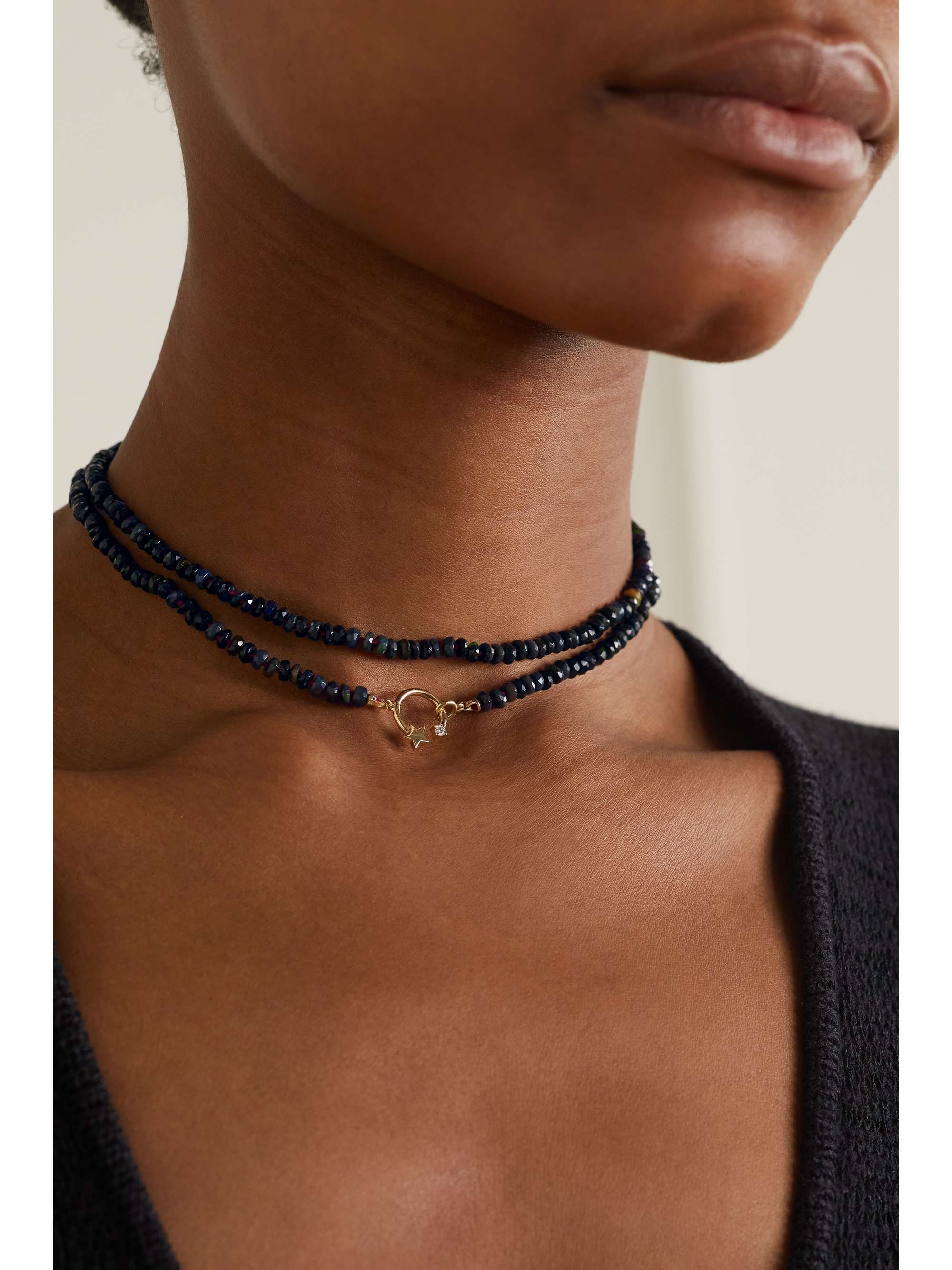 ANDREA FOHRMAN Shooting Star 14-karat gold, opal and diamond necklace