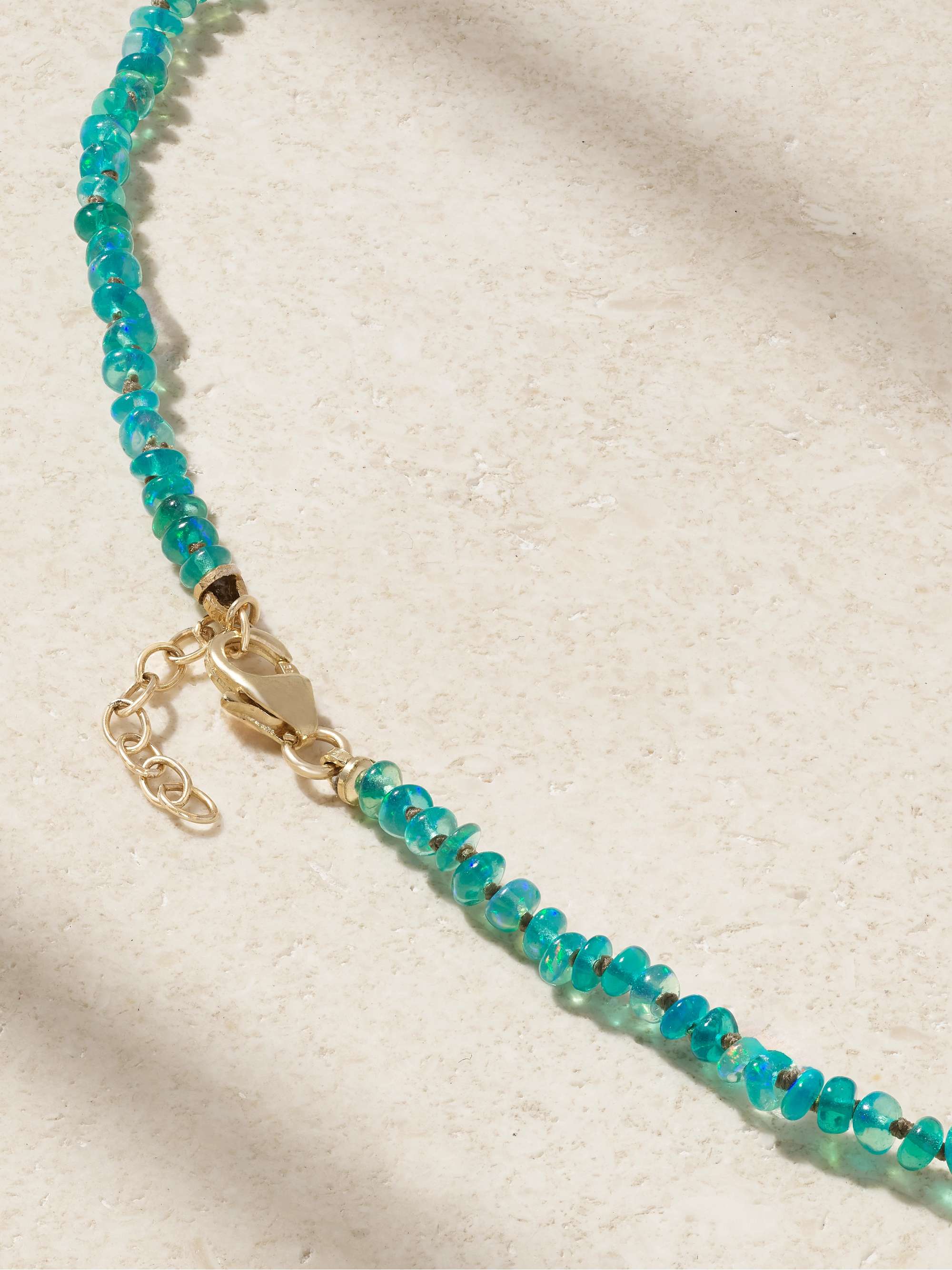 ANDREA FOHRMAN 14-karat gold, opal, labradorite and diamond necklace