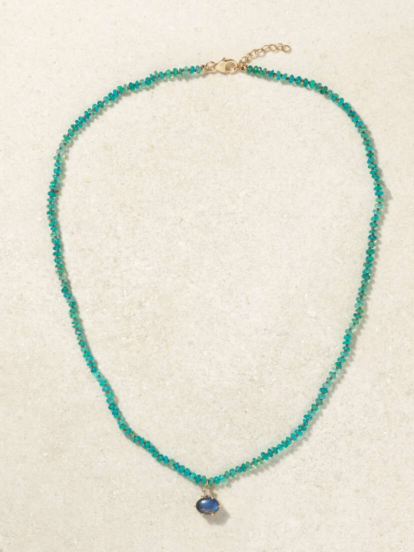 Andrea Fohrman 14-karat Gold, Opal, Labradorite And Diamond Necklace