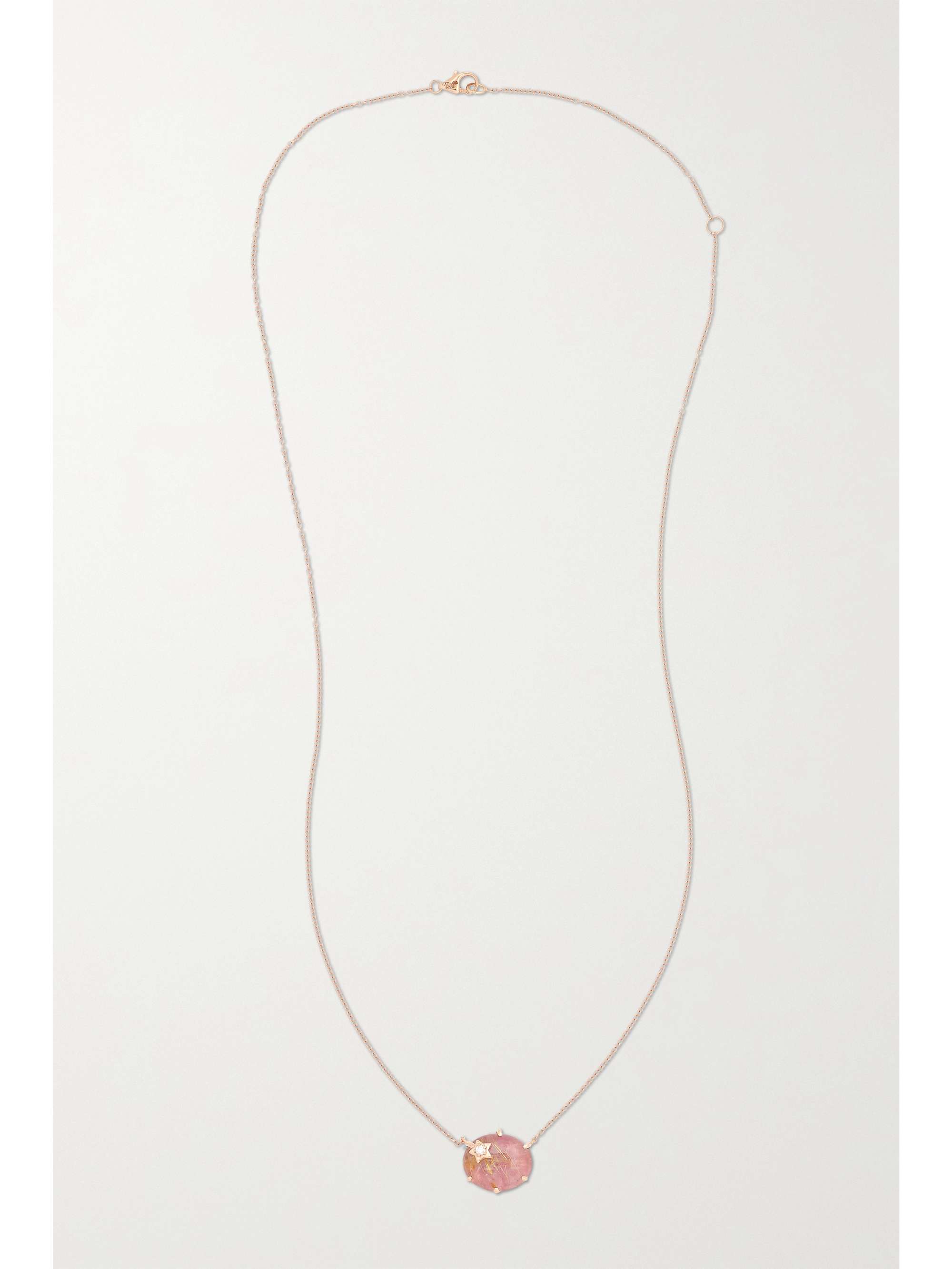 ANDREA FOHRMAN Mini Galaxy Star 14-karat rose gold, rose de France and diamond necklace