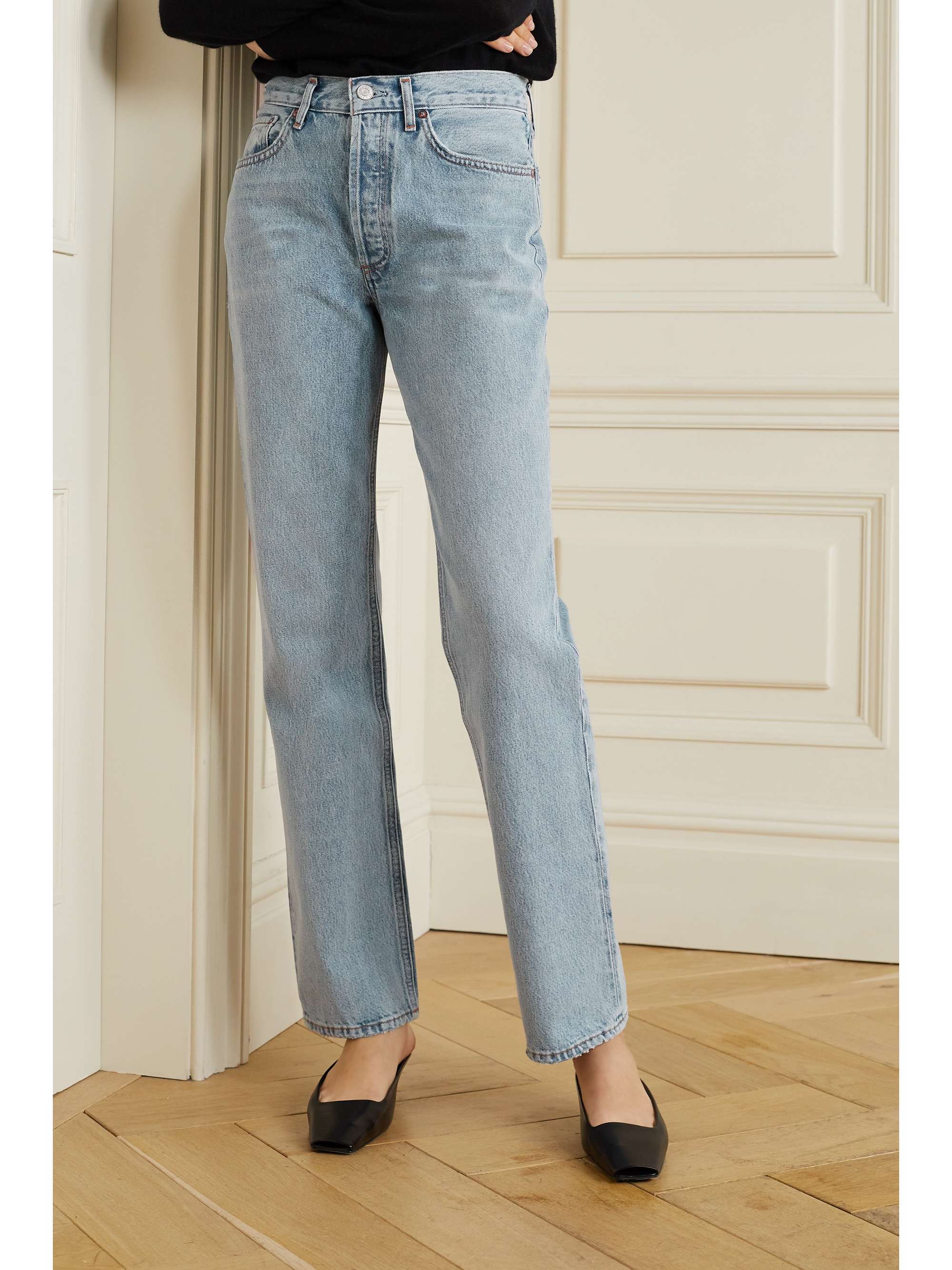 AGOLDE + NET SUSTAIN Lana mid-rise straight-leg organic jeans