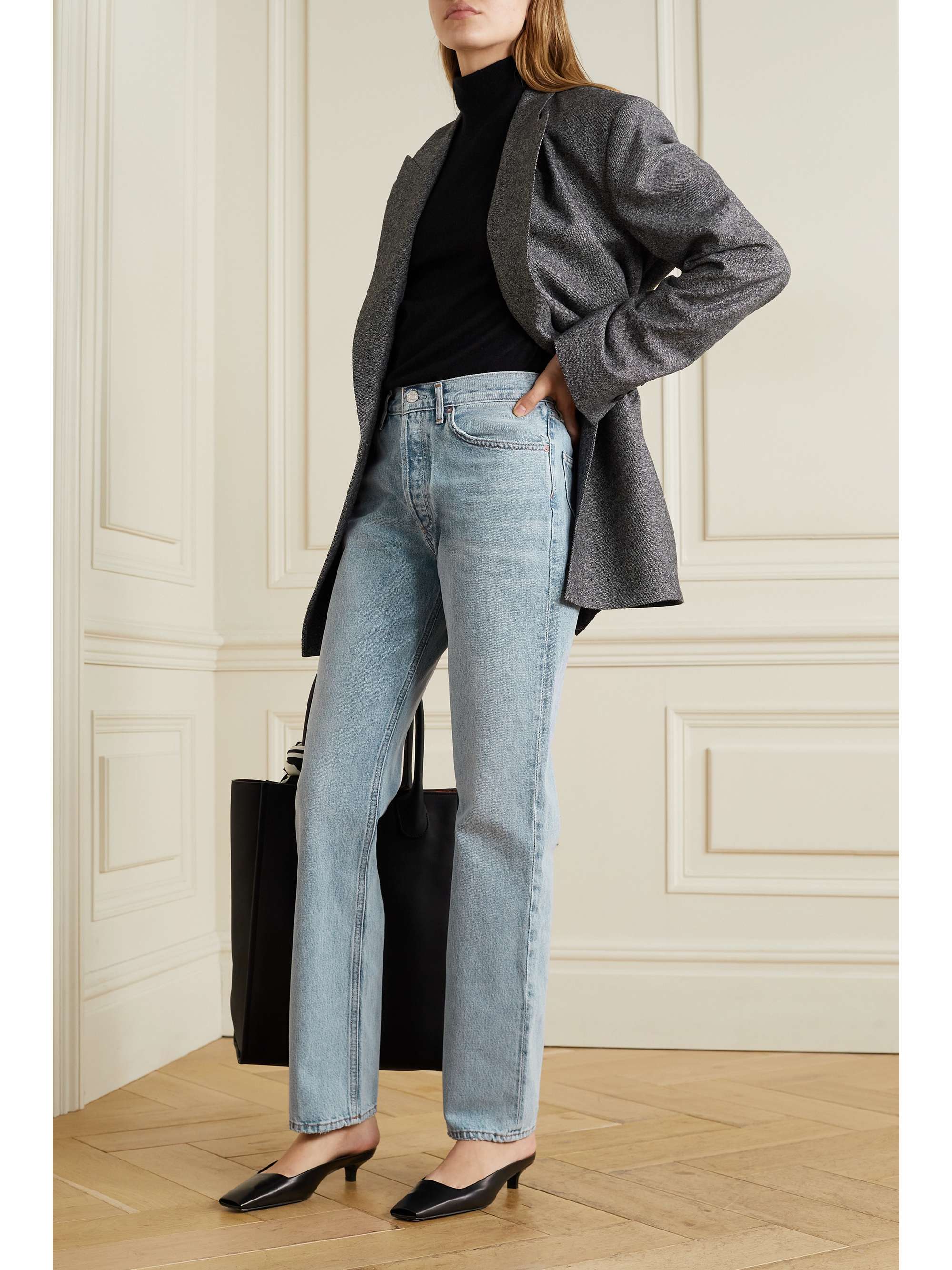 AGOLDE + NET SUSTAIN Lana mid-rise straight-leg organic jeans