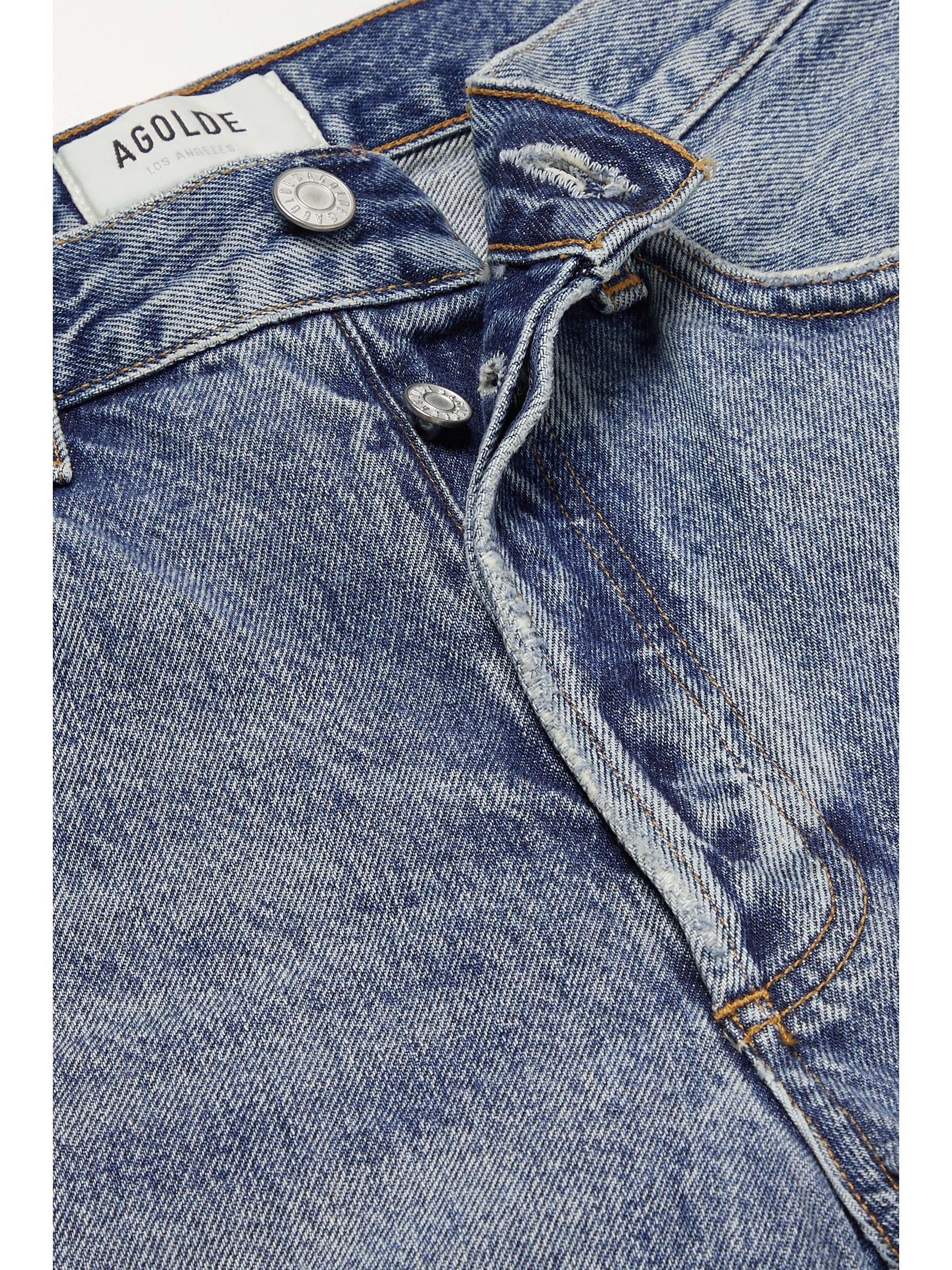 AGOLDE + NET SUSTAIN Lana distressed mid-rise organic jeans