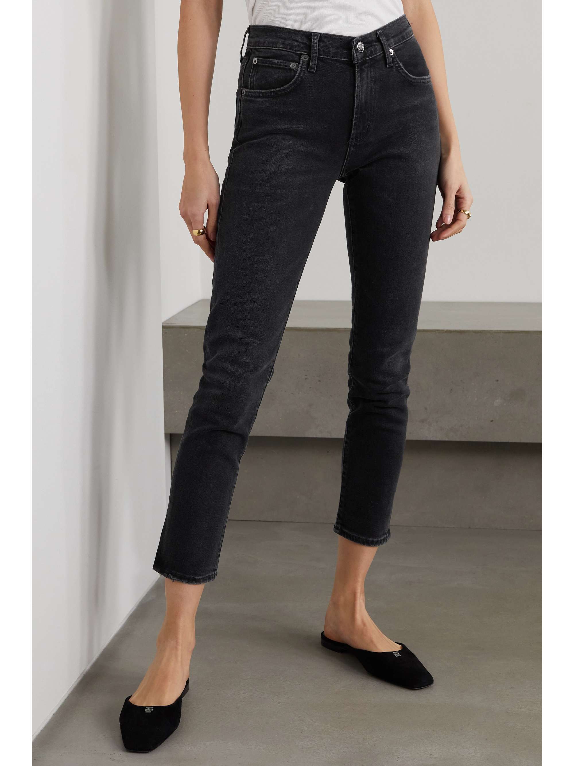 Black + NET SUSTAIN Toni mid-rise slim-leg jeans | AGOLDE | NET-A-PORTER