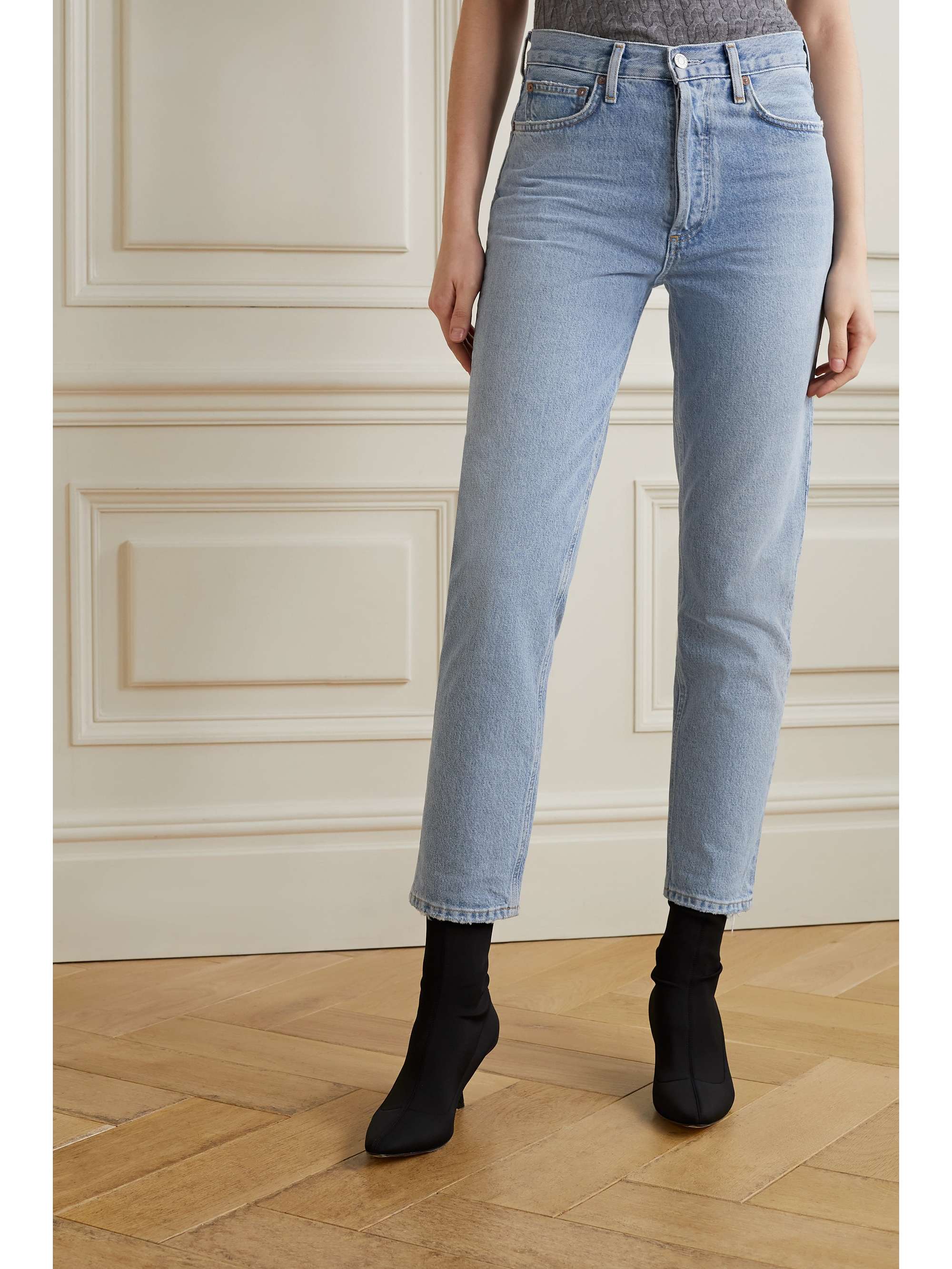 Light blue Fen high-rise straight-leg 