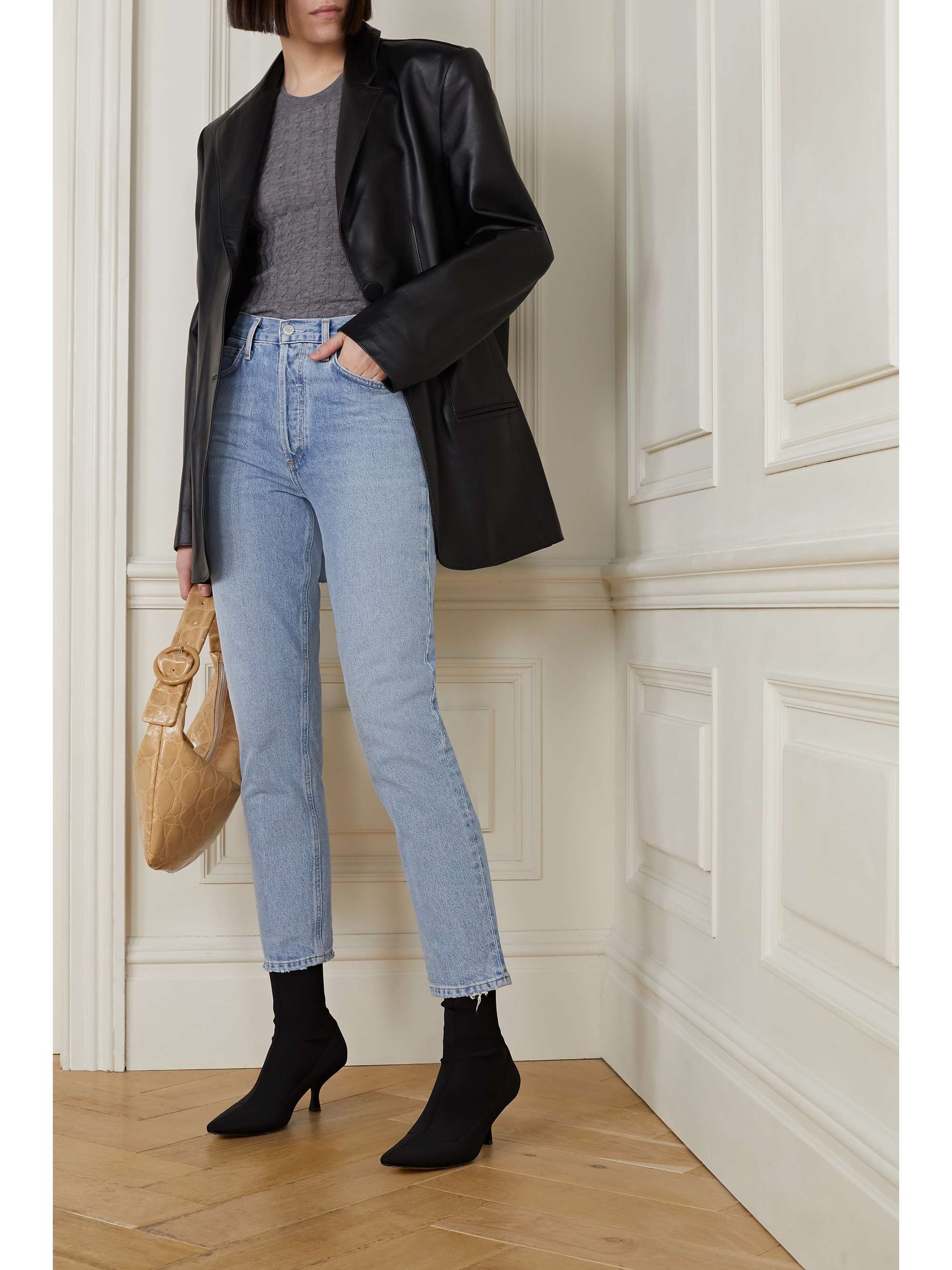 Light blue Fen high-rise straight-leg 